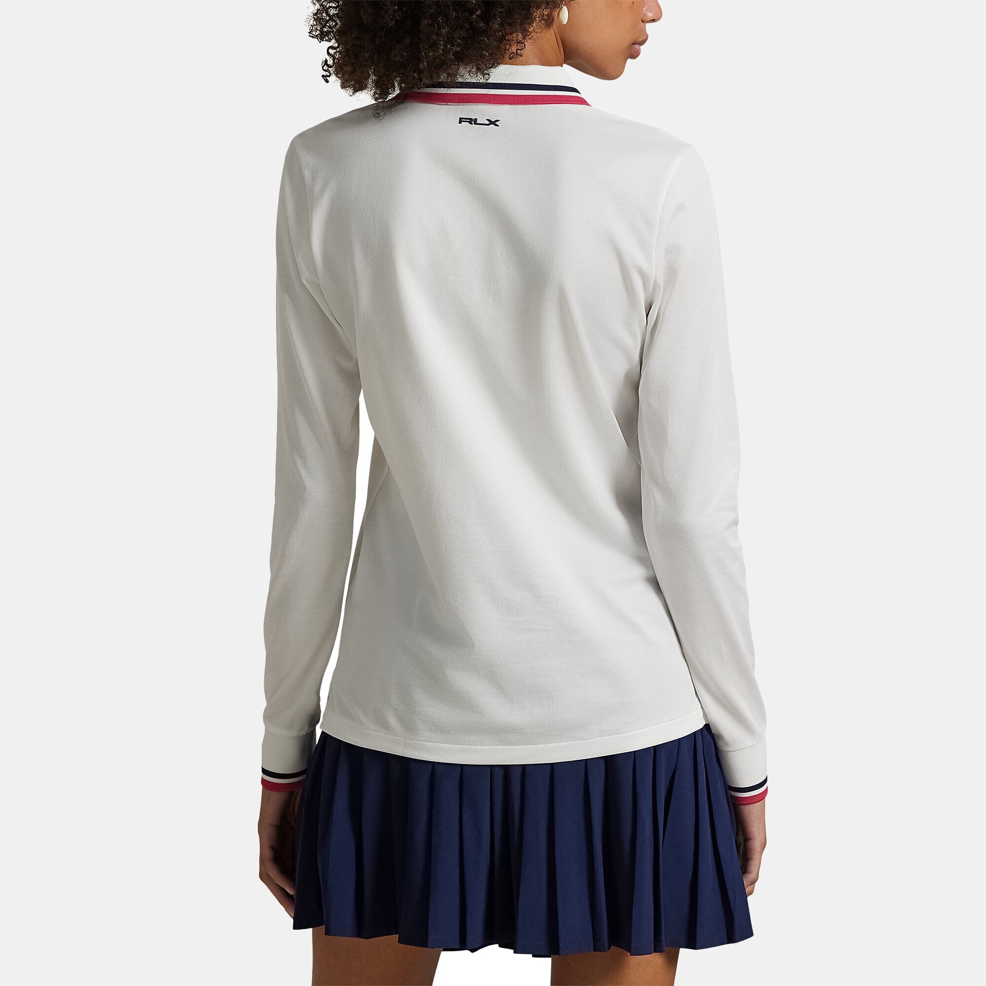 Polo de Mulher Tailored Fit de Manga Comprida Branco-3