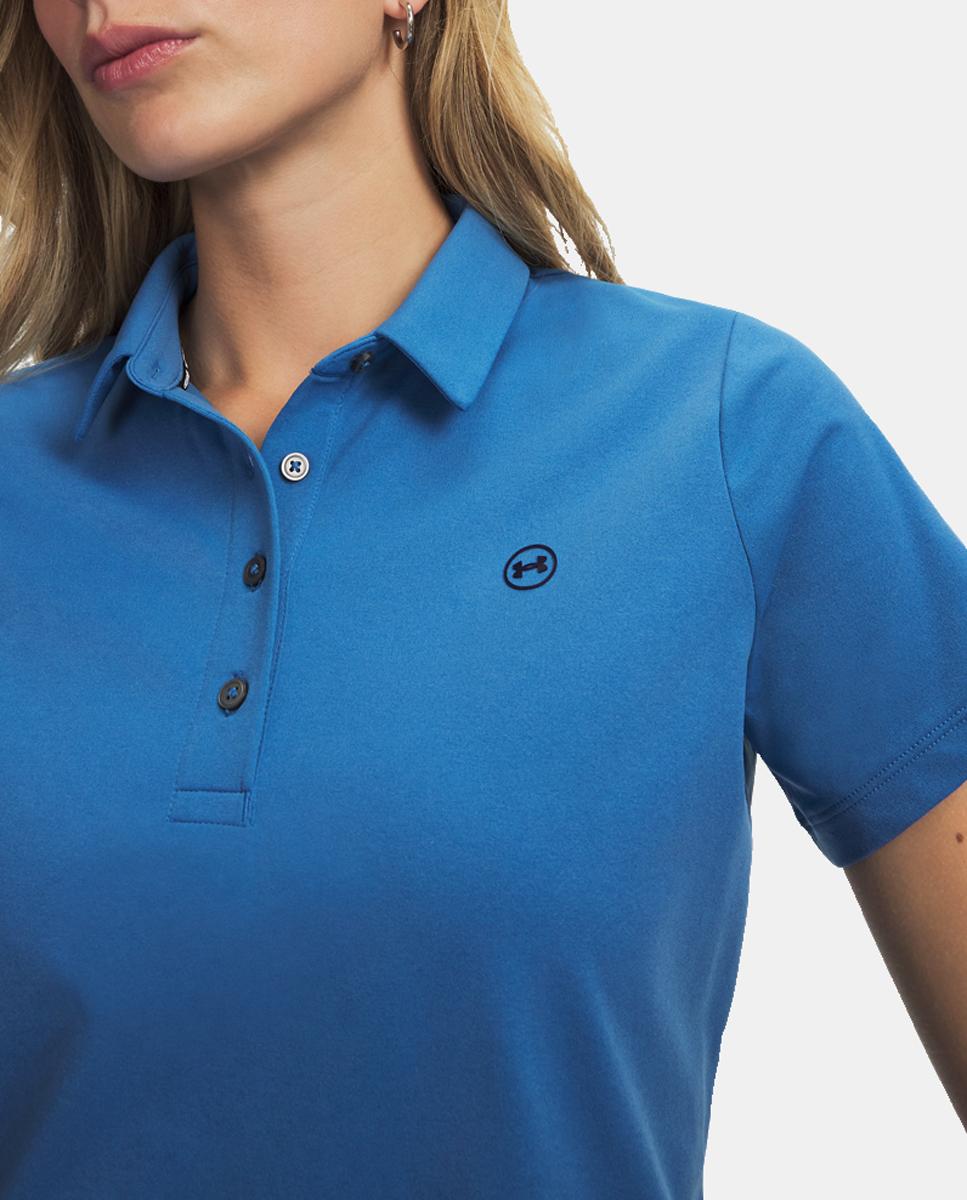 Polo de Mulher Ua Armourdry Ss Polo Azul-petróleo-3