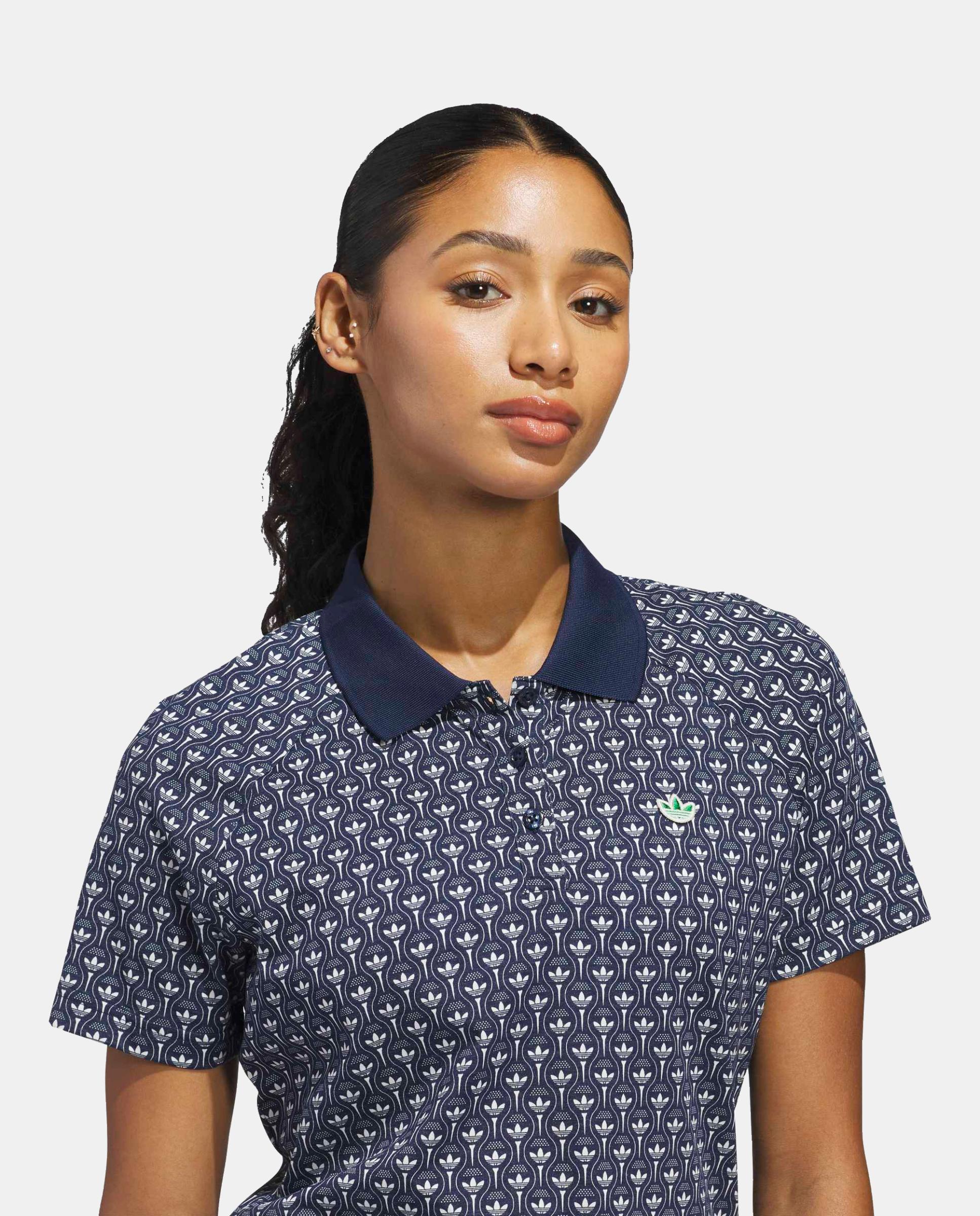 Polo de Golf de Mulher Trefoil Originals Azul-escuro-3