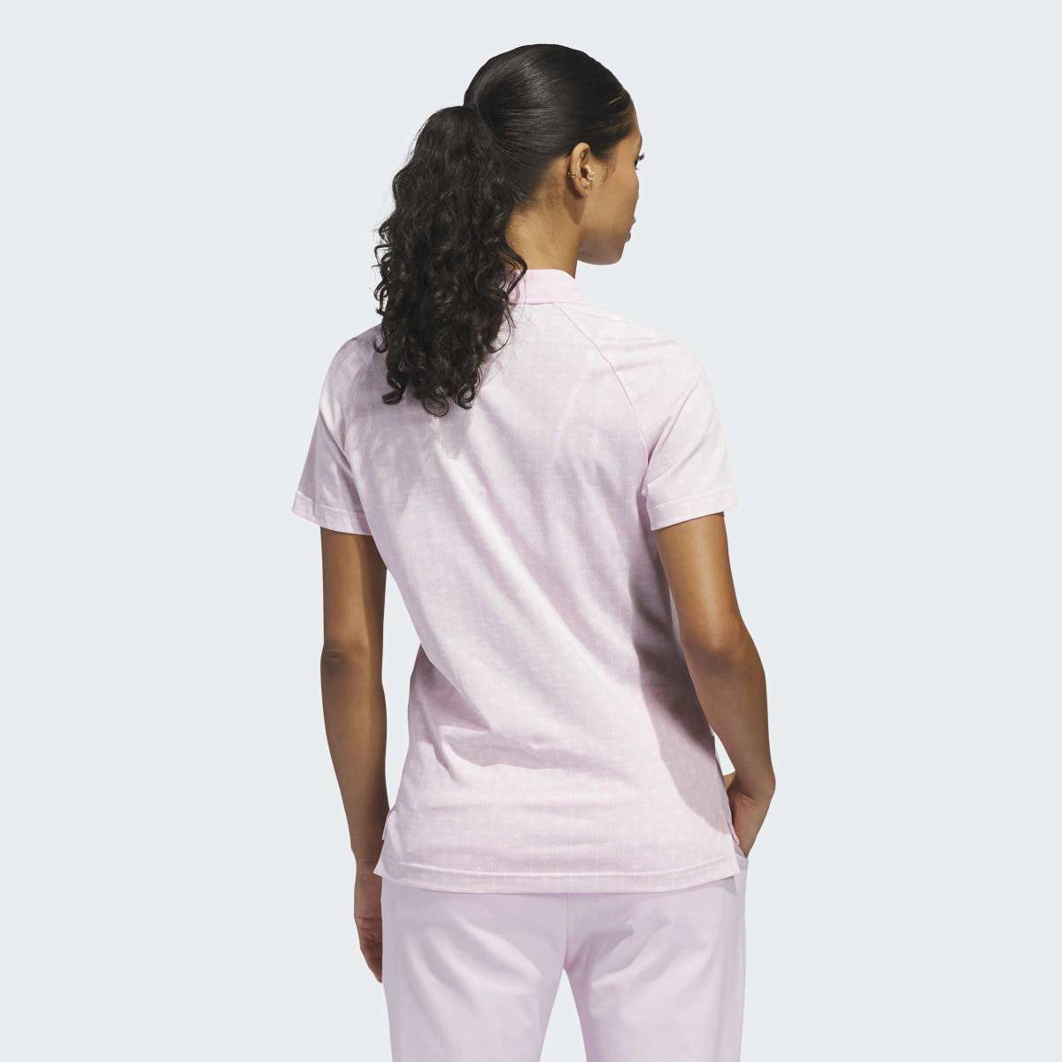 Polo de Mulher com All Over Print de Logótipo Trefoil Originals Rosa-2