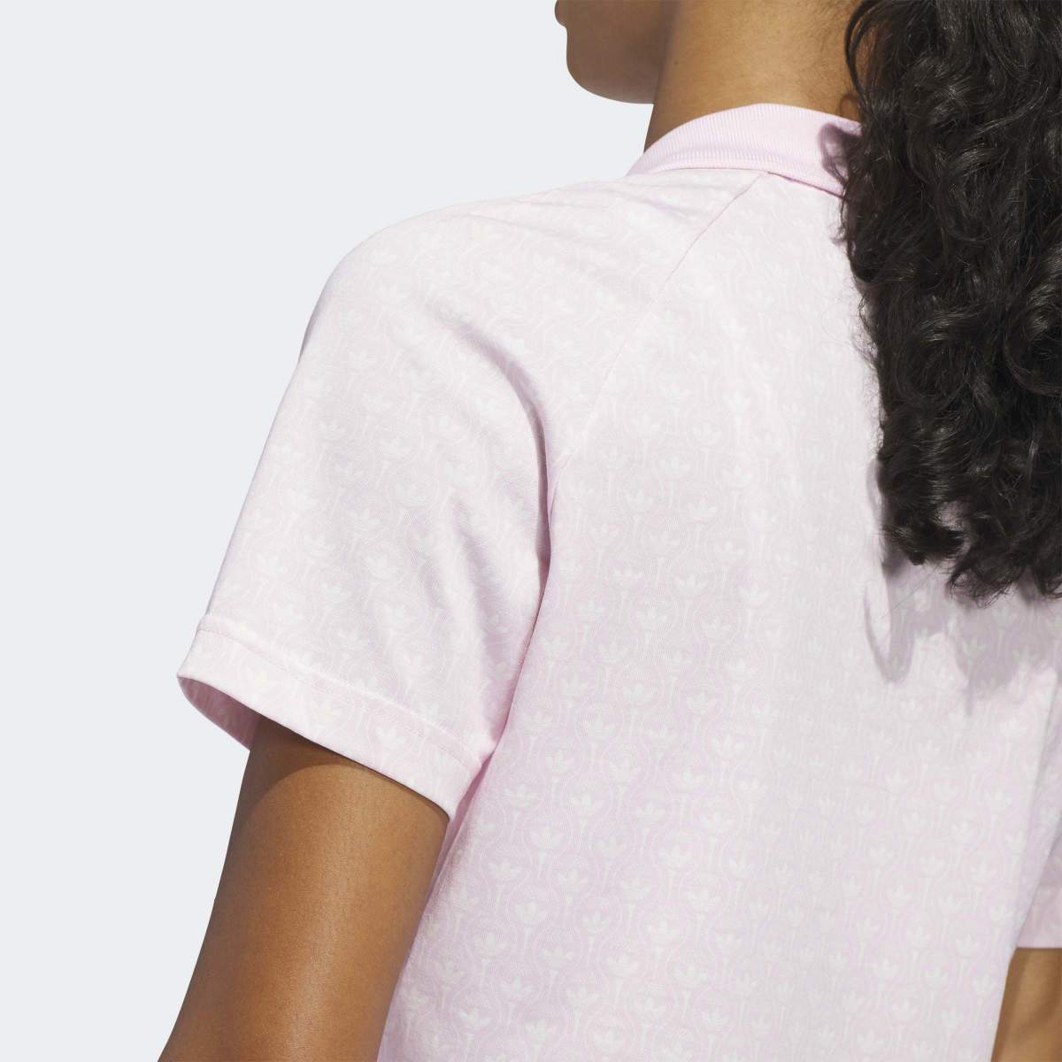 Polo de Mulher com All Over Print de Logótipo Trefoil Originals Rosa-4