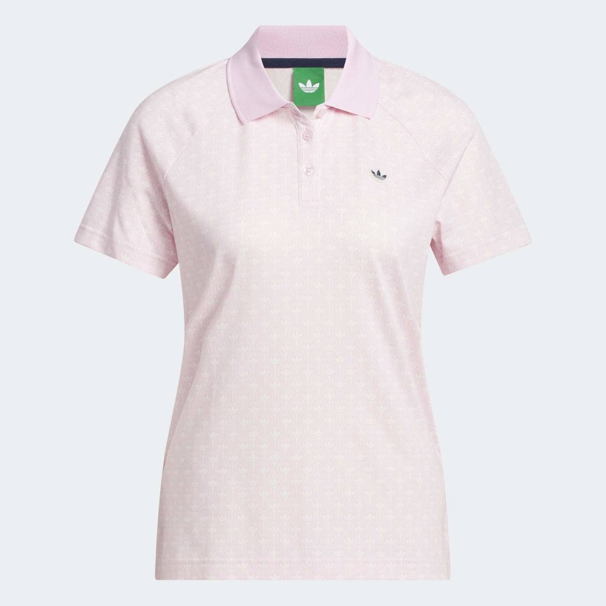 Polo de Mulher com All Over Print de Logótipo Trefoil Originals Rosa-6