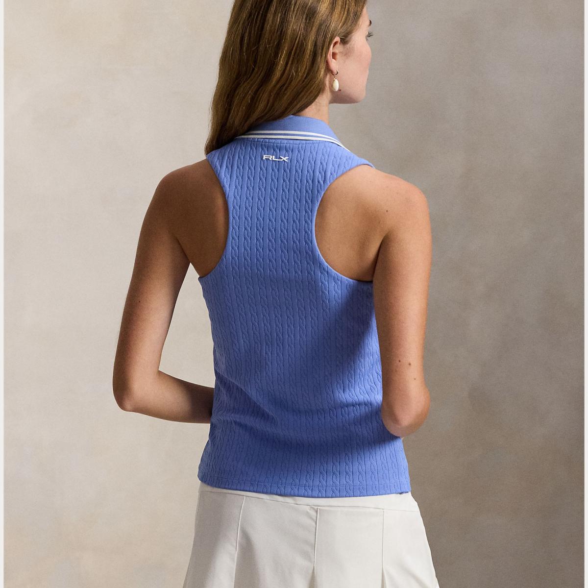 Polo de Mulher sem Mangas com Fecho de Correr Azul-porcelana-3