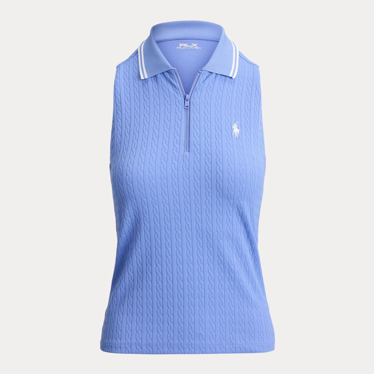Polo de Mulher sem Mangas com Fecho de Correr Azul-porcelana-4