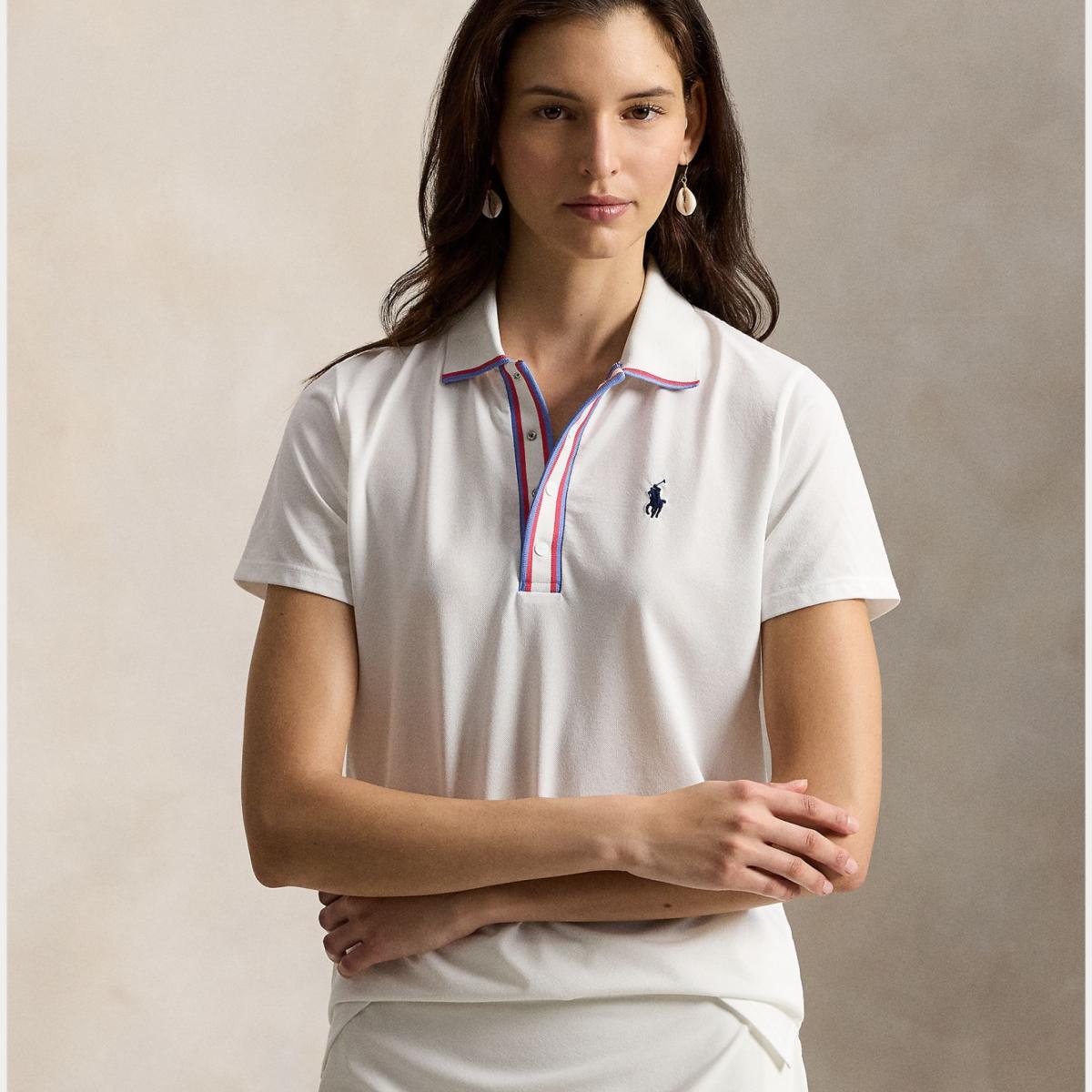 Polo de Malha de Mulher Tailored Fit Branco-1