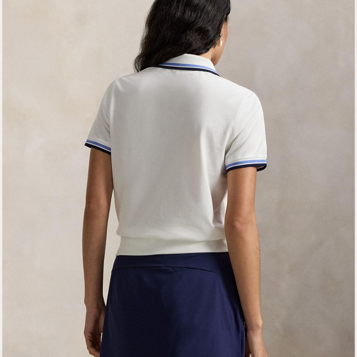 Polo de Manga Curta de Mulher com Polo Bear Branco-3