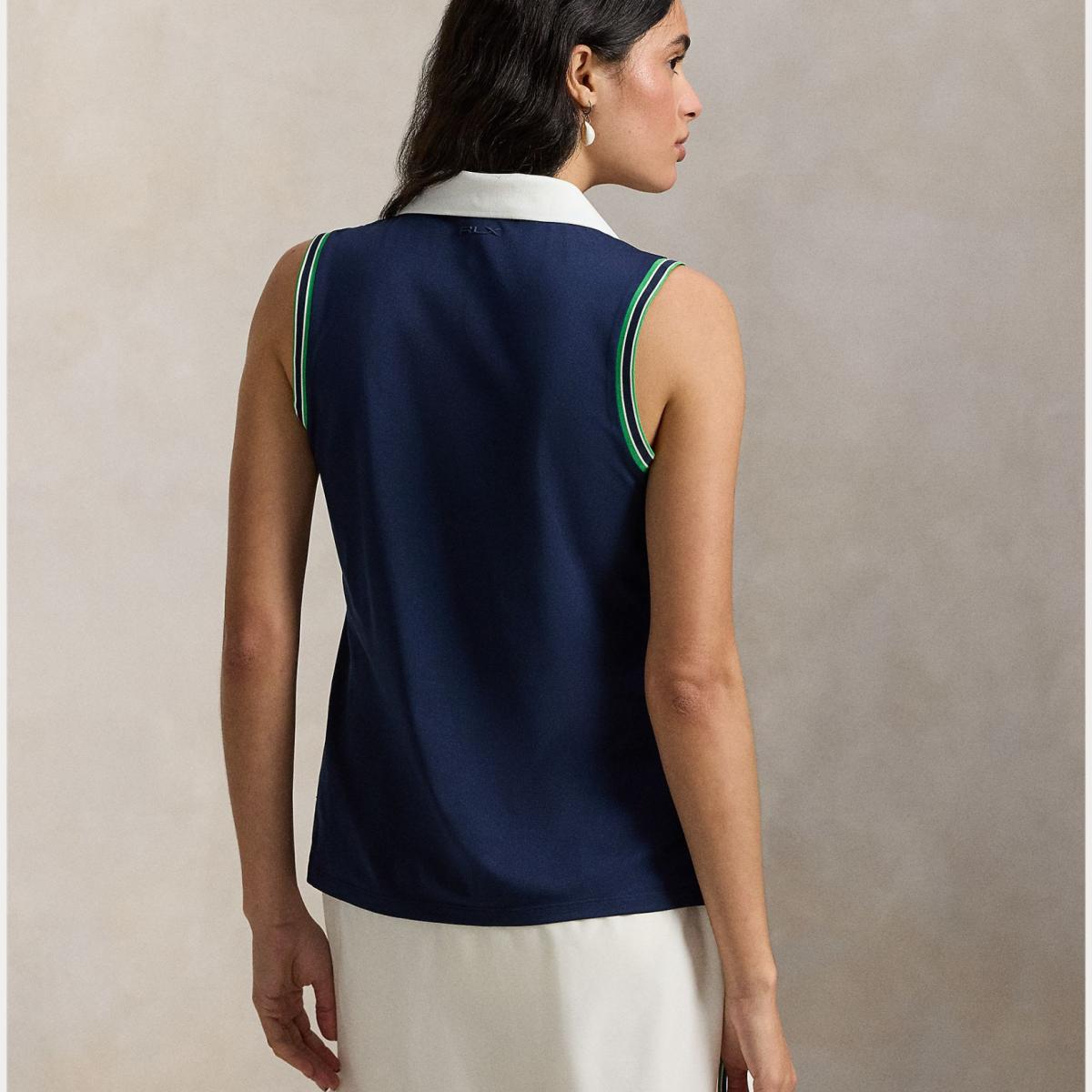 Polo sem Mangas de Mulher Tailored Fit Azul-marinho-3