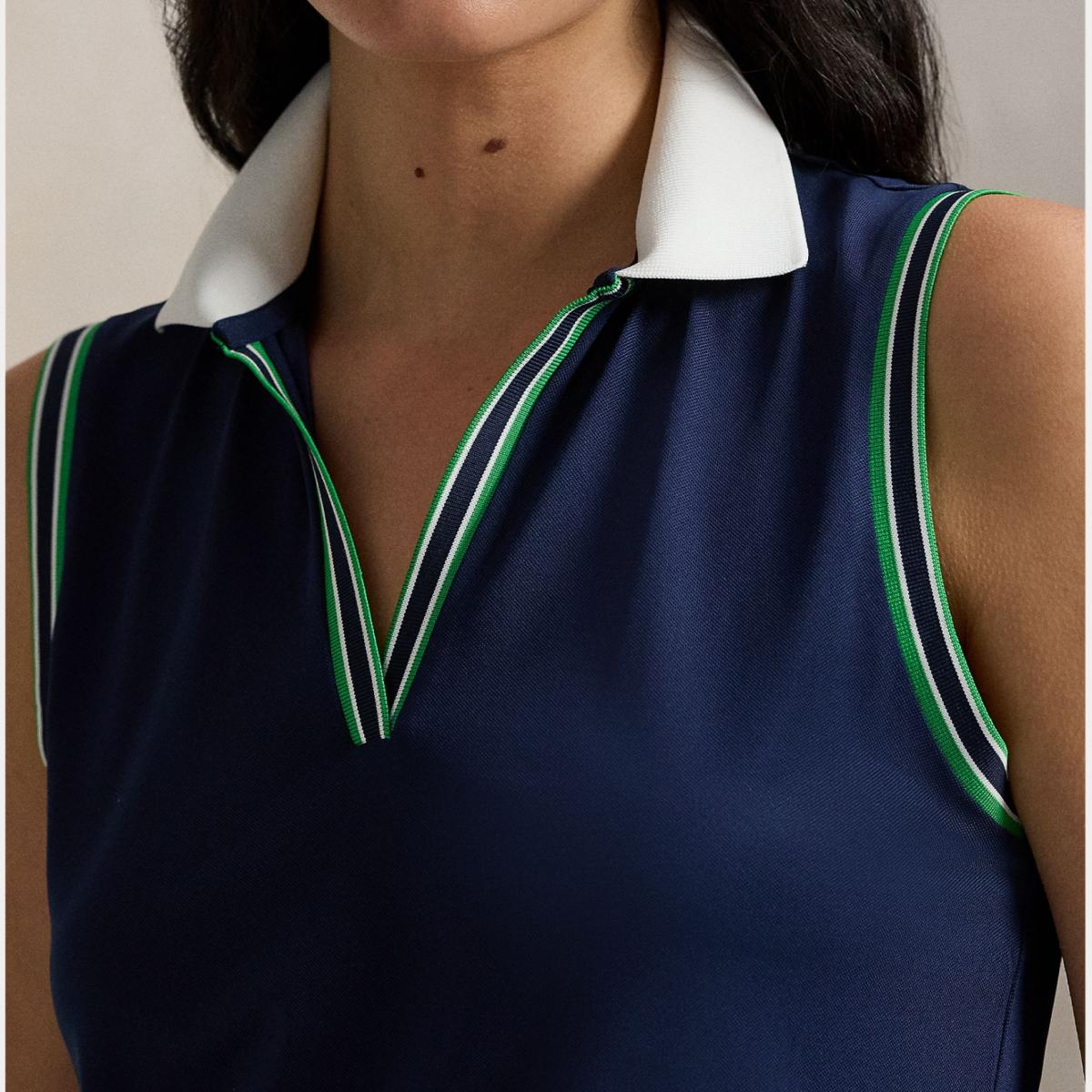 Polo sem Mangas de Mulher Tailored Fit Azul-marinho-4