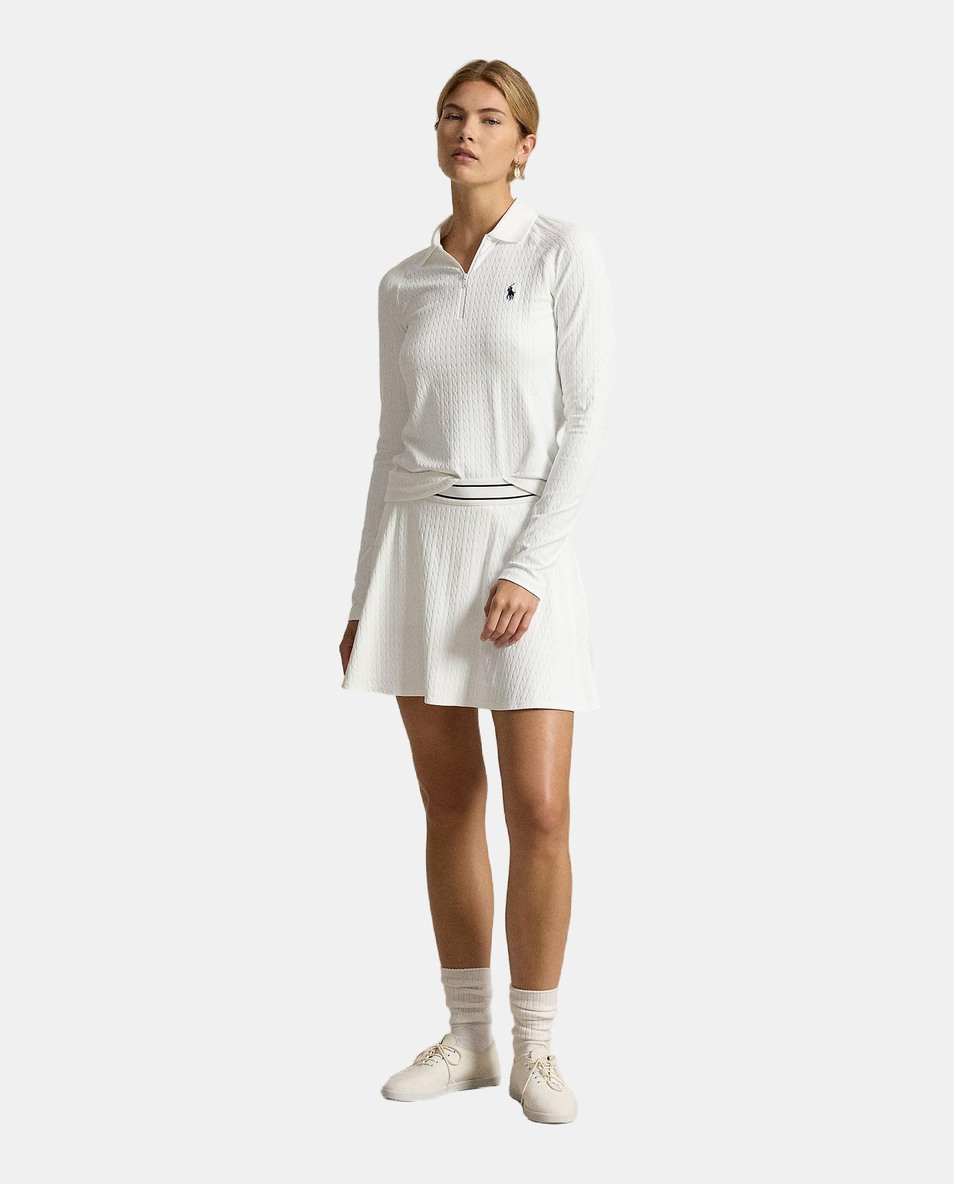 Polo de mujer de manga larga con cremallera Ralph Lauren - Blanco Blanco-4