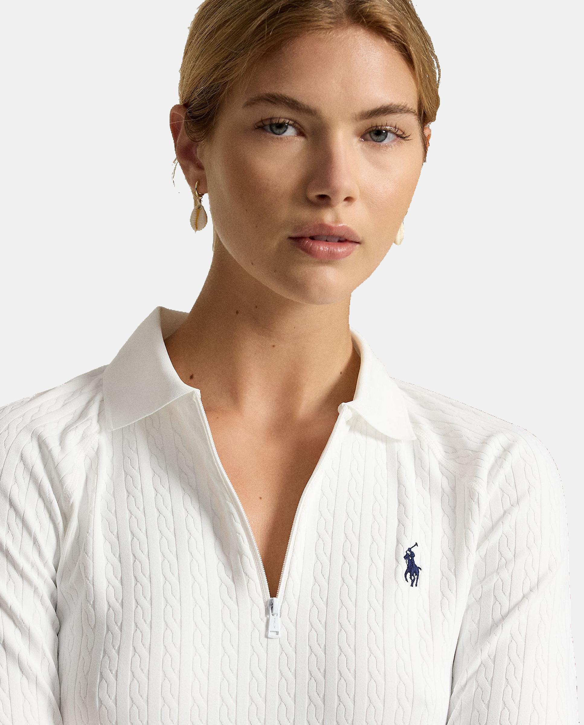 Polo de mujer de manga larga con cremallera Ralph Lauren - Blanco Blanco-5