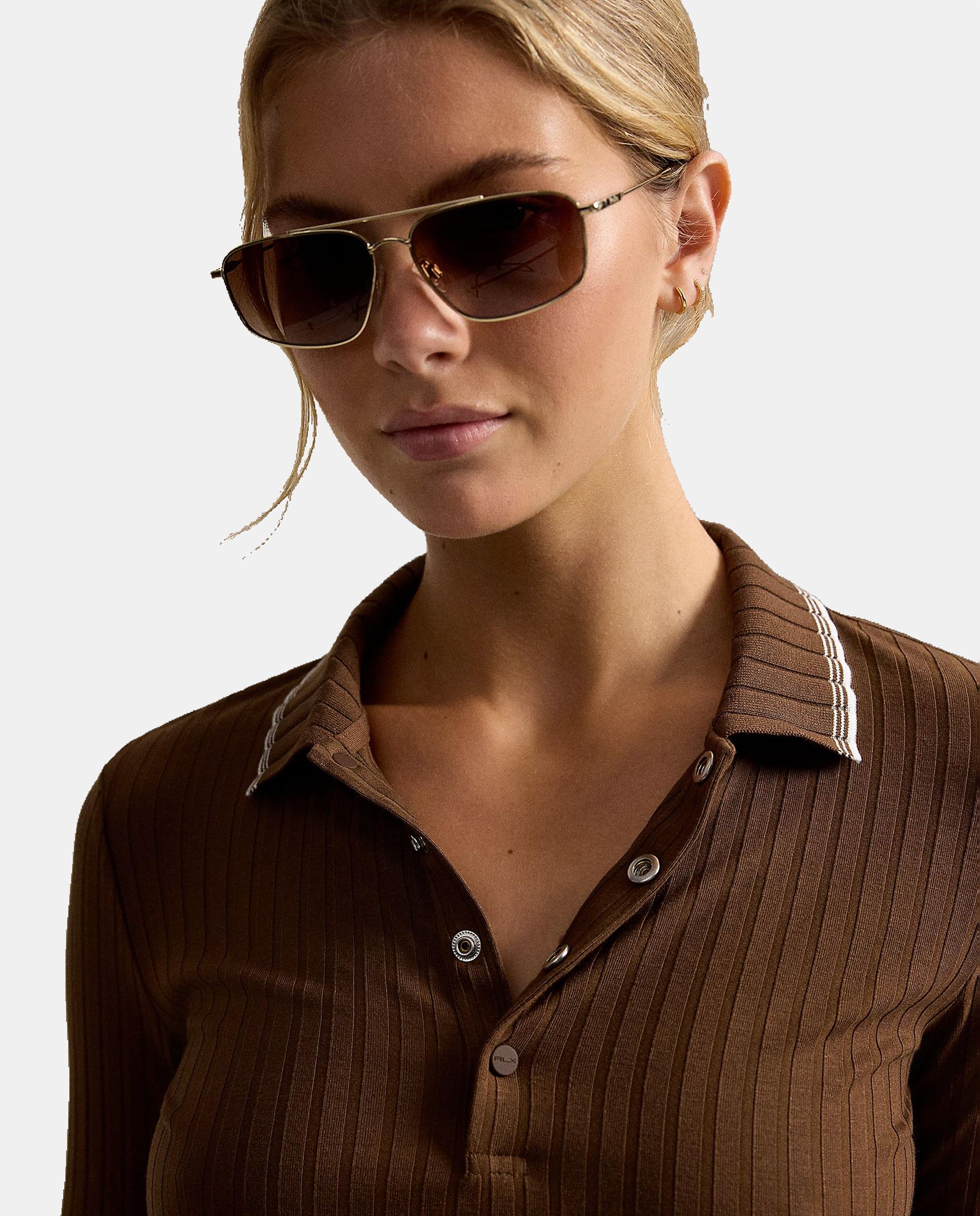 Imagen 5 de Polo de mujer en punto de canalé de manga larga Ralph Lauren - Marrón chocolate Marrón chocolate
