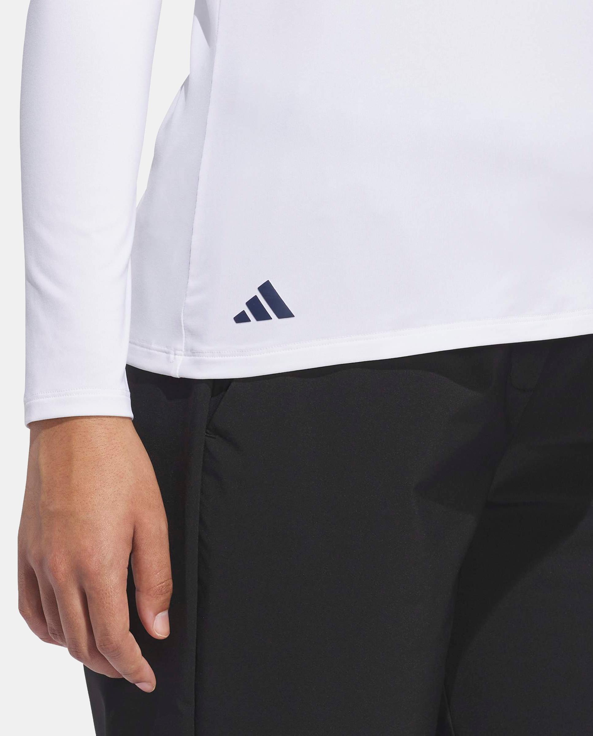 Polo de Manga Comprida de Golf de Mulher Adidas Branco-4