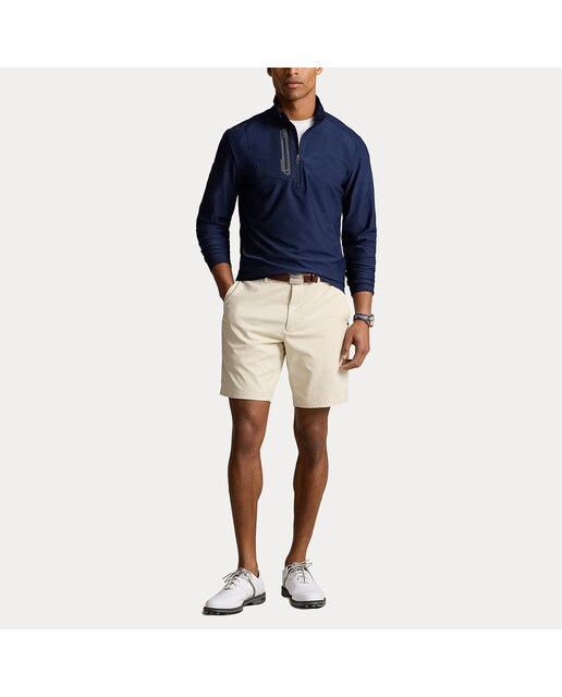 Camisola de Malha Elástica de Homem com Meio Fecho de Correr Azul-marinho-3