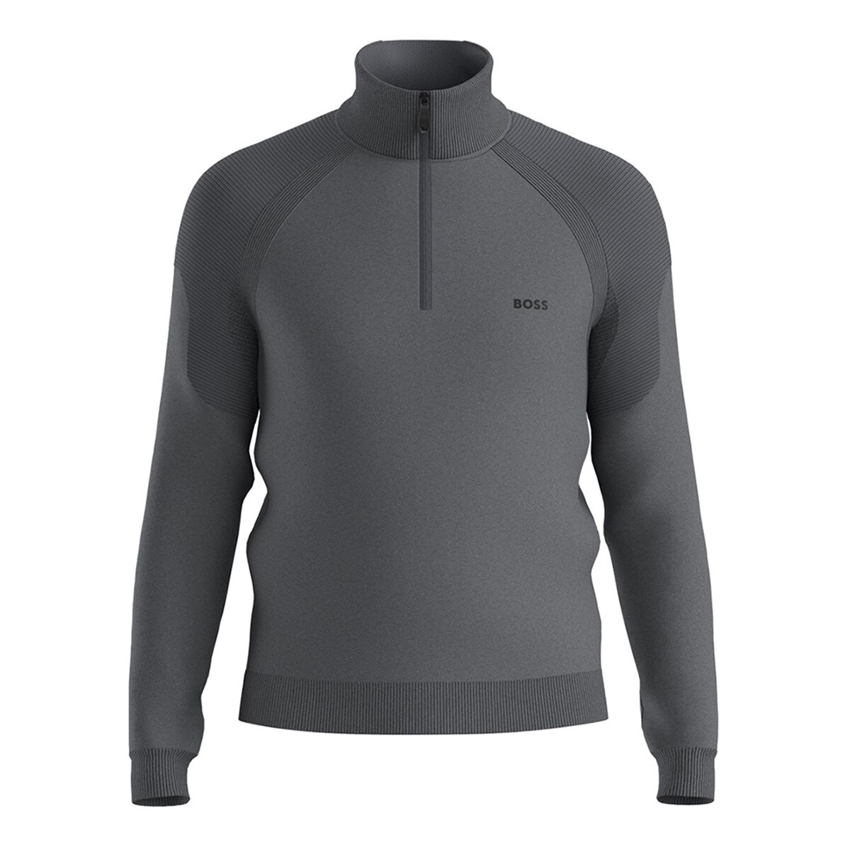 Camisola de Malha Técnica de Homem com Meio Fecho de Correr Cinzento-escuro-1