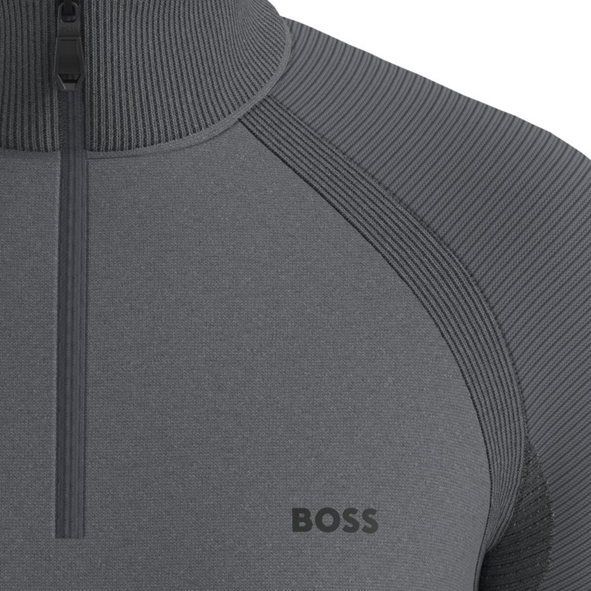Camisola de Malha Técnica de Homem com Meio Fecho de Correr Cinzento-escuro-3