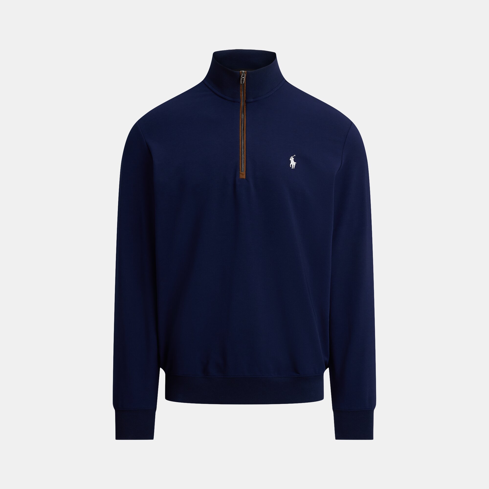 Camisola de Malha de Tecido Turco Francês Elástico de Homem Azul-marinho-3