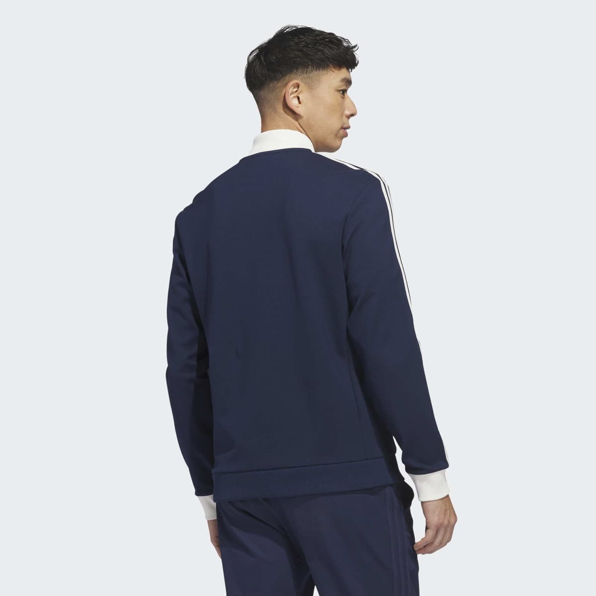 Sweatshirt de Homem 1/4 Zip 3 Faixas Azul-2