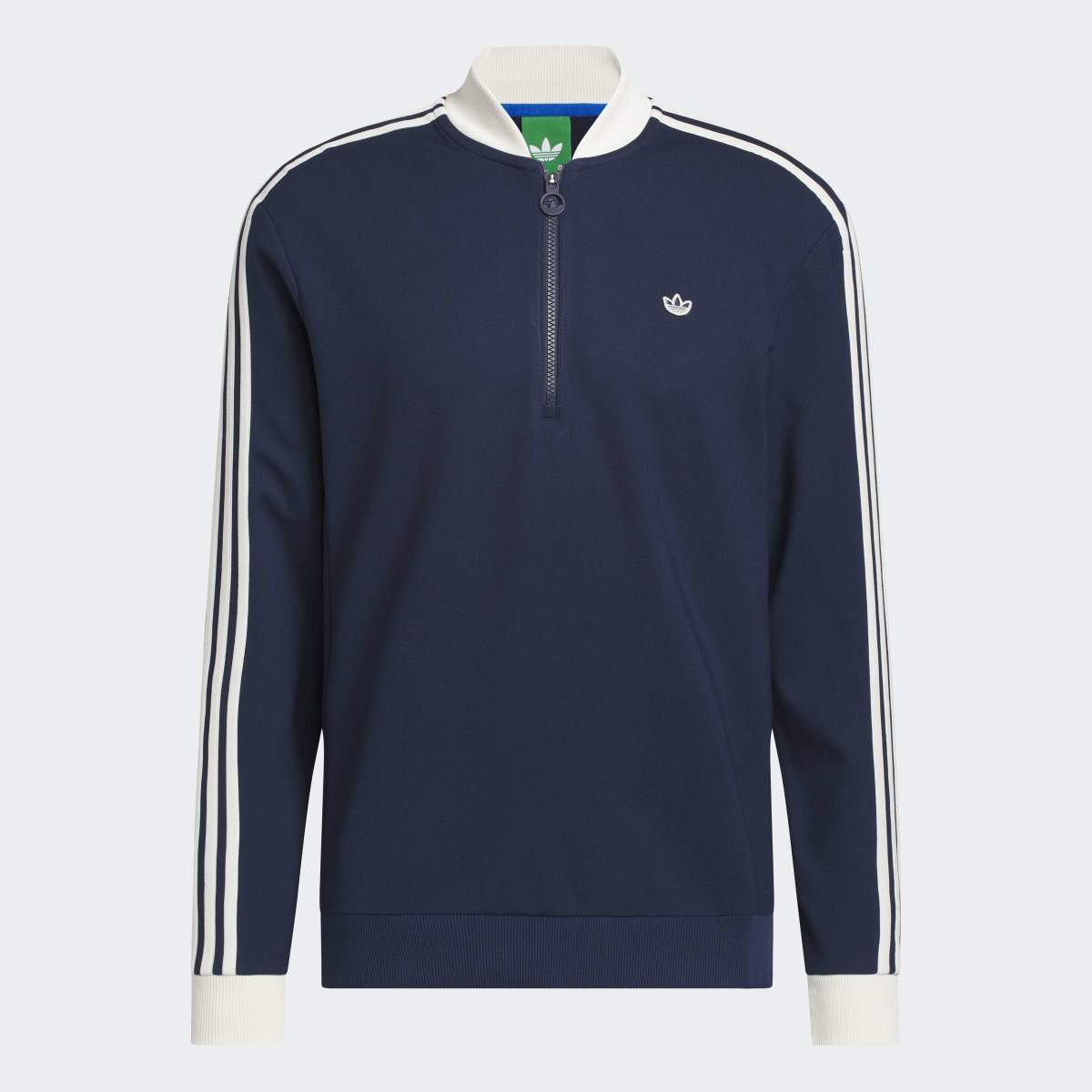 Sweatshirt de Homem 1/4 Zip 3 Faixas Azul-6