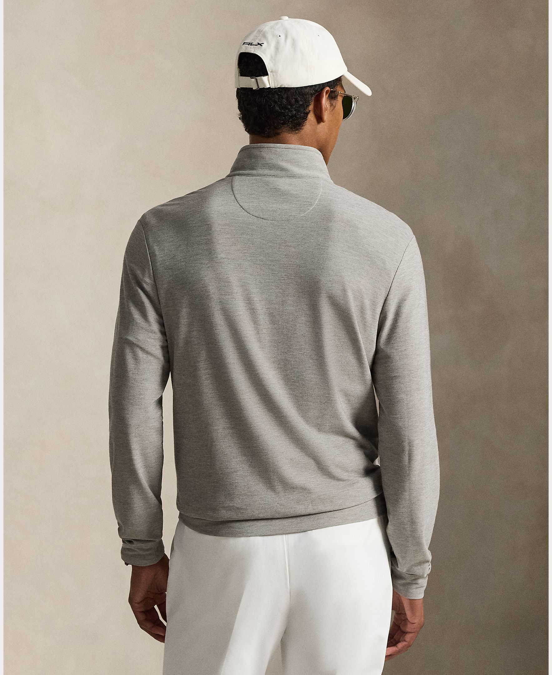 Camisola de Malha Elástica de Homem com Gola Alta Cinzento-3