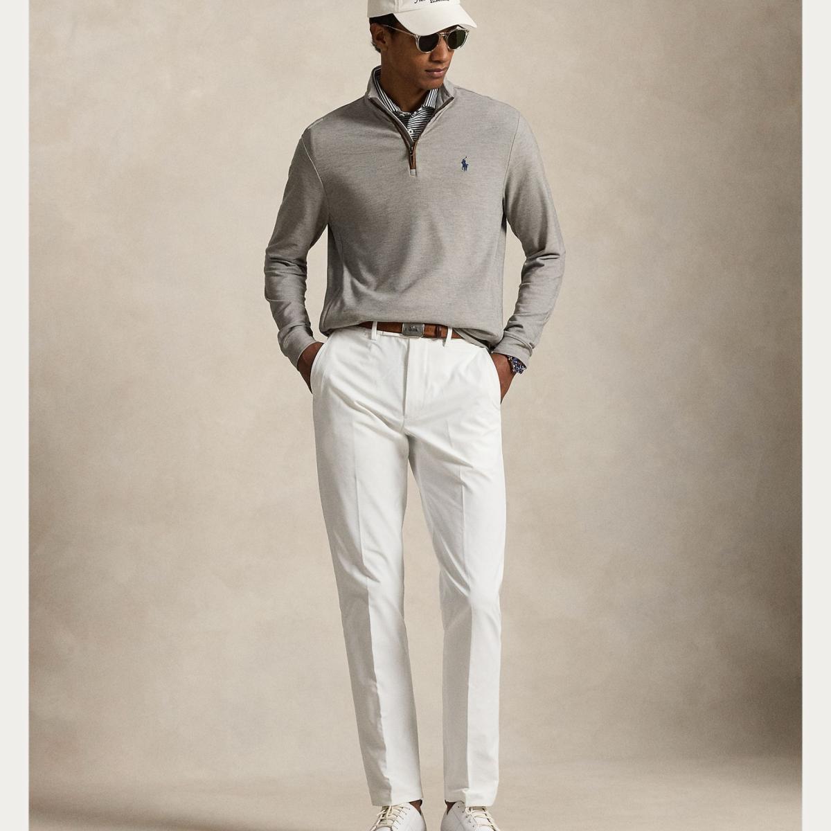 Camisola de Malha Elástica de Homem com Gola Alta Cinzento-6