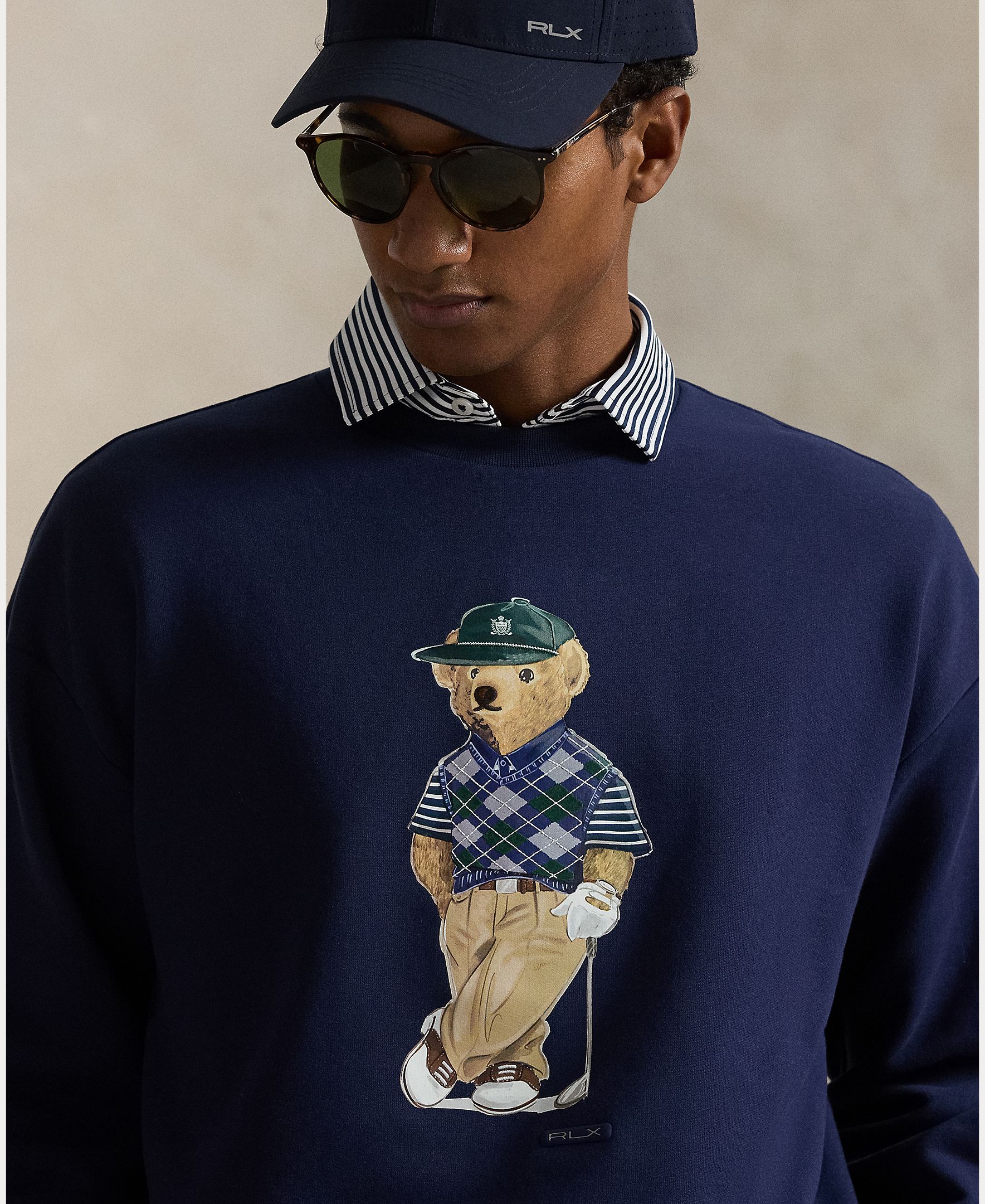 Sweatshirt de Homem com Polo Bear Relaxed Fit Azul-marinho-4