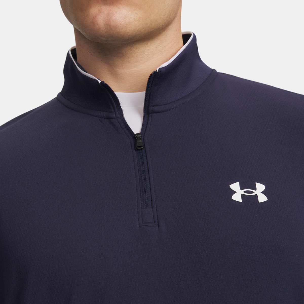 Sweatshirt de Golf de Homem Ua Matchplay 1/4 Zip Azul-noite-3