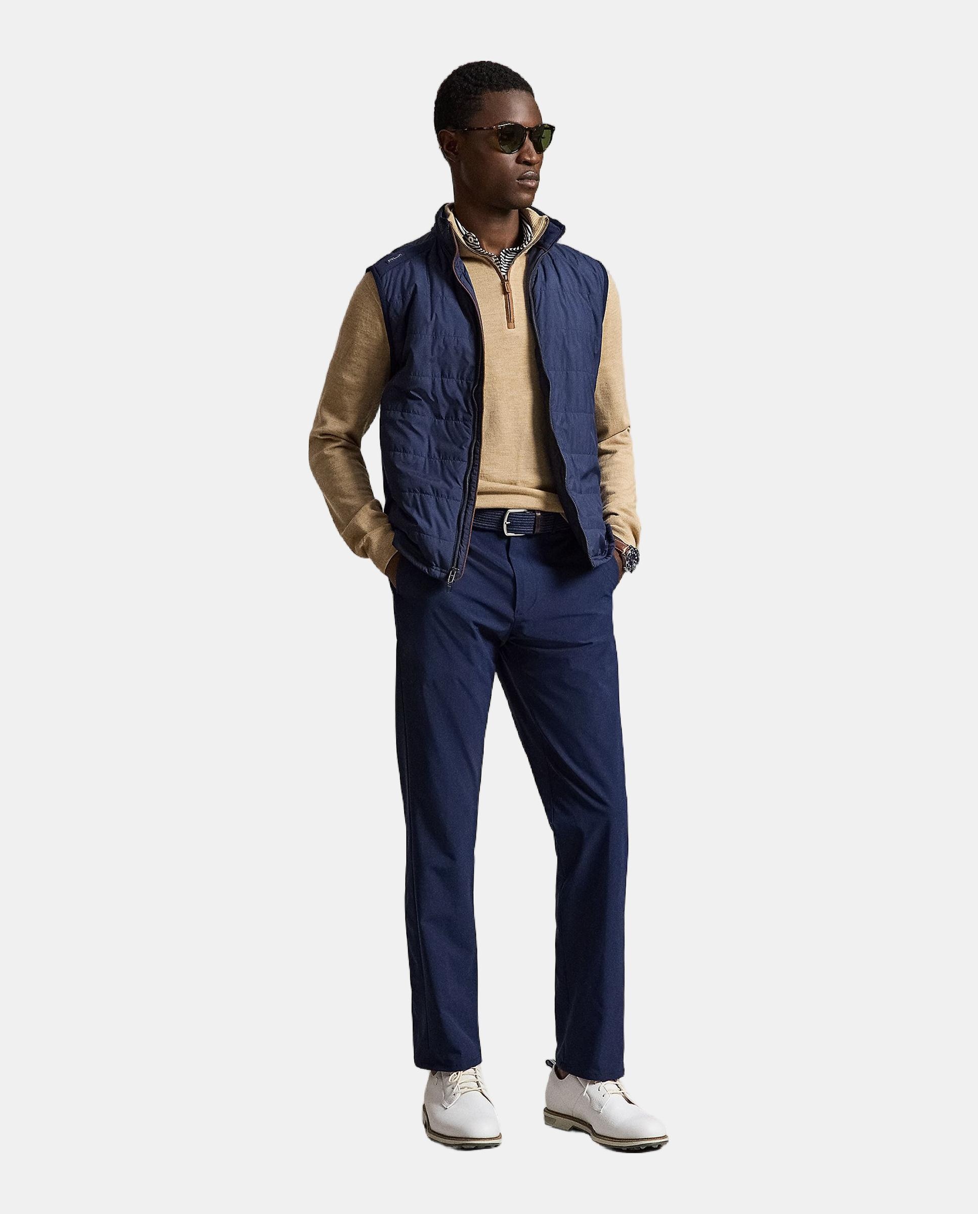 Camisola de Malha de Lã de Homem com Meio Fecho de Correr Bege-4