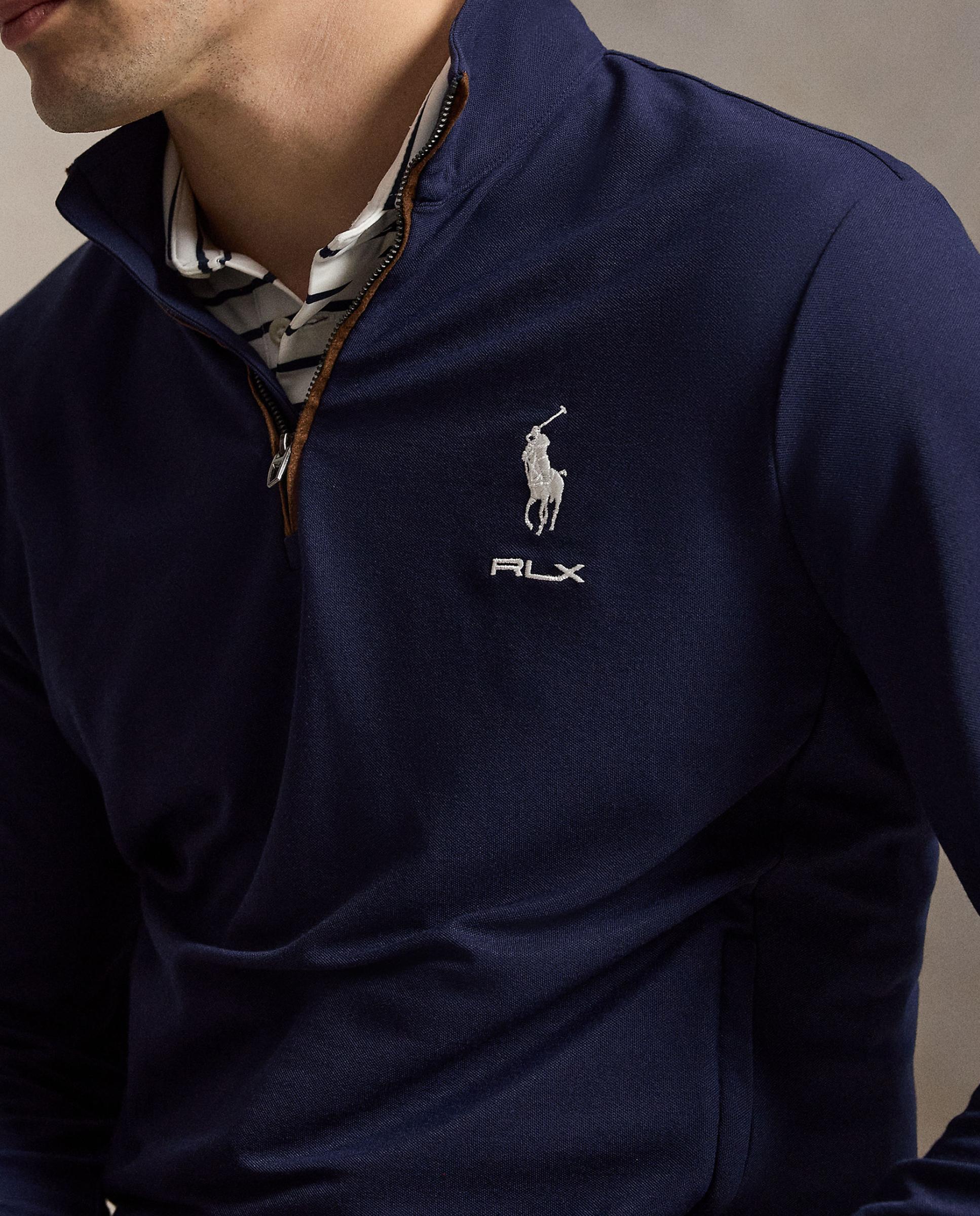Jersey de hombre con media cremallera y logotipo Ralph Lauren - Azul marino Azul marino-3
