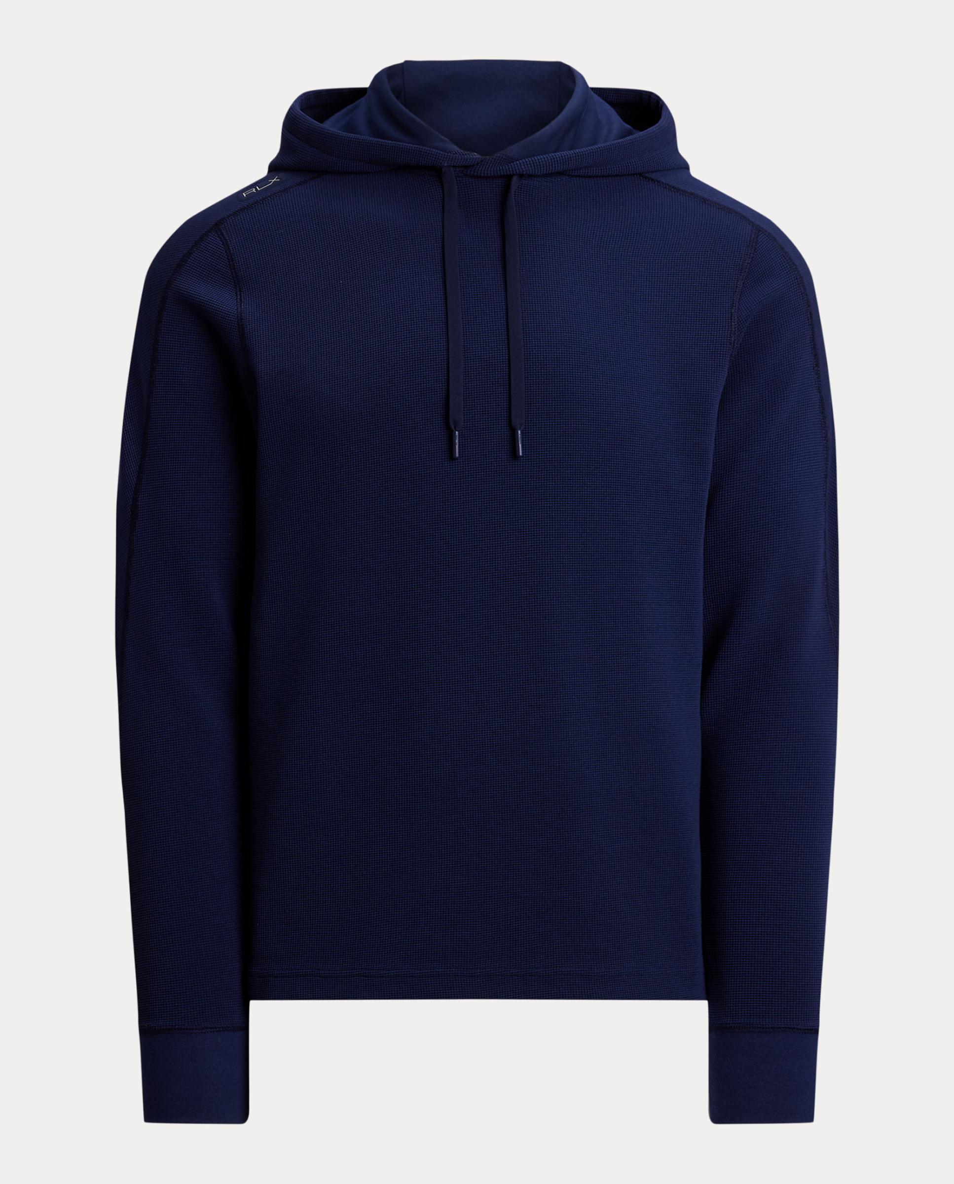 Sweatshirt de Malha Waffle de Homem com Capuz Azul-marinho-5