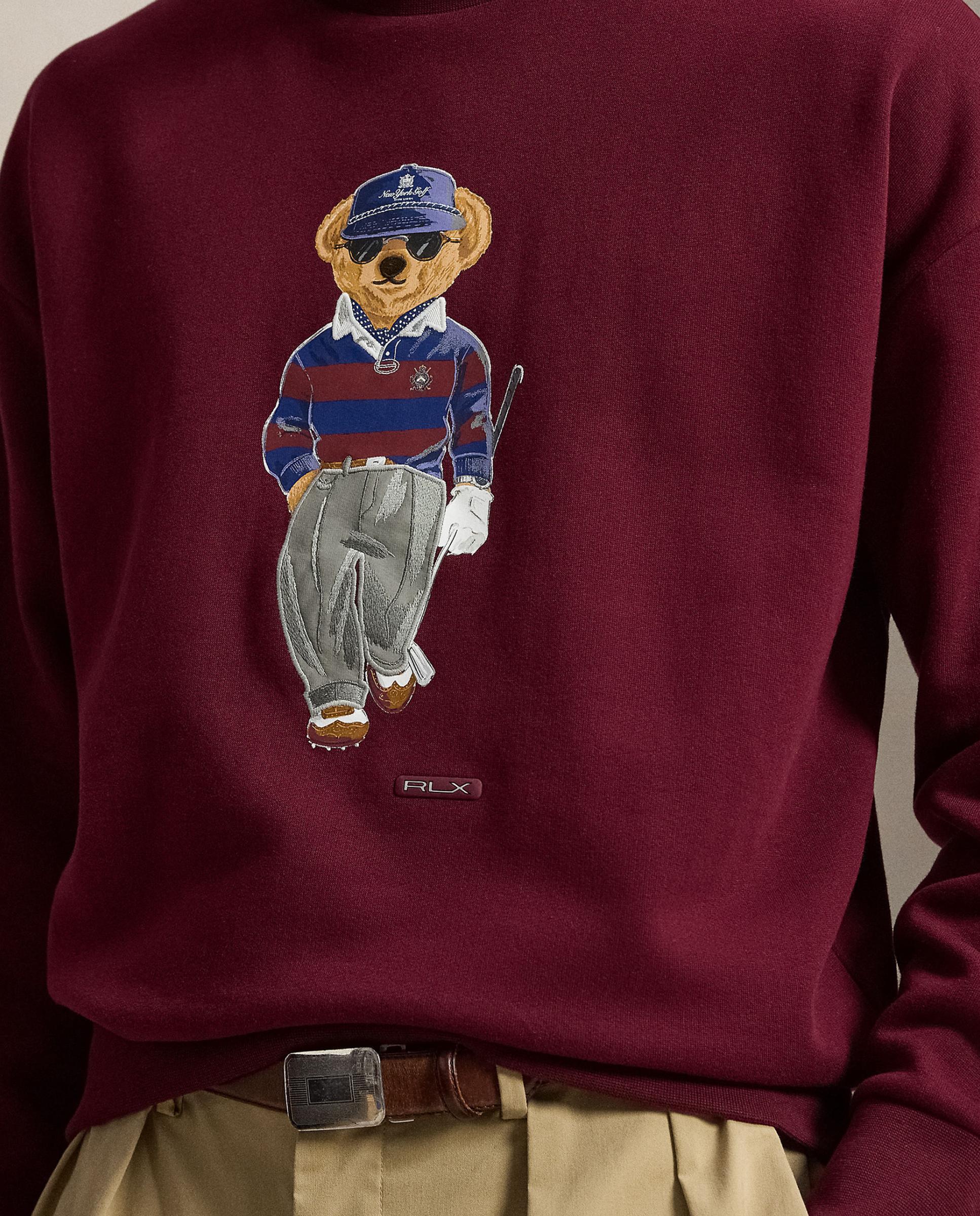 Sweatshirt de Homem de Corte Folgado com Polo Bear Grená-3