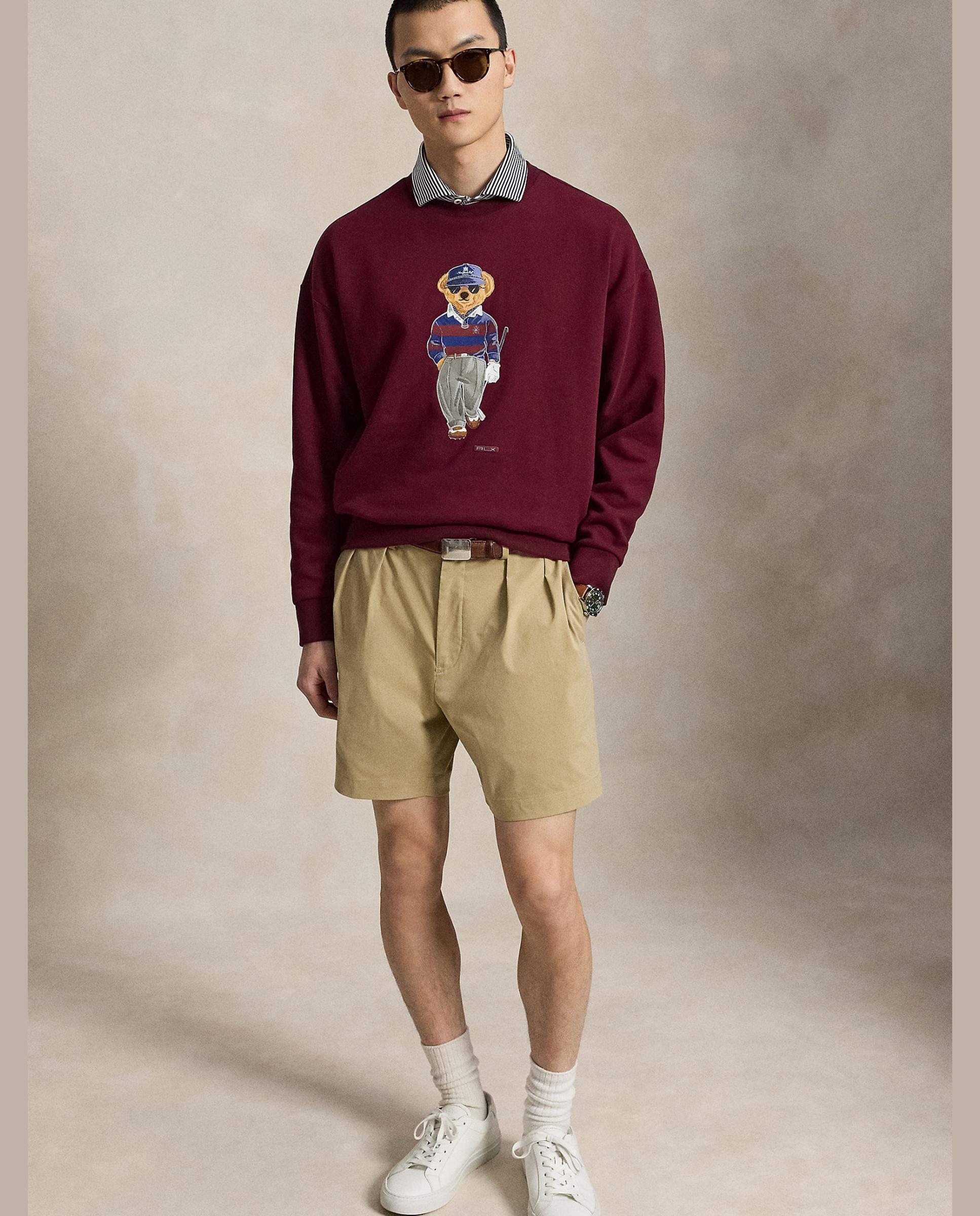 Sweatshirt de Homem de Corte Folgado com Polo Bear Grená-4
