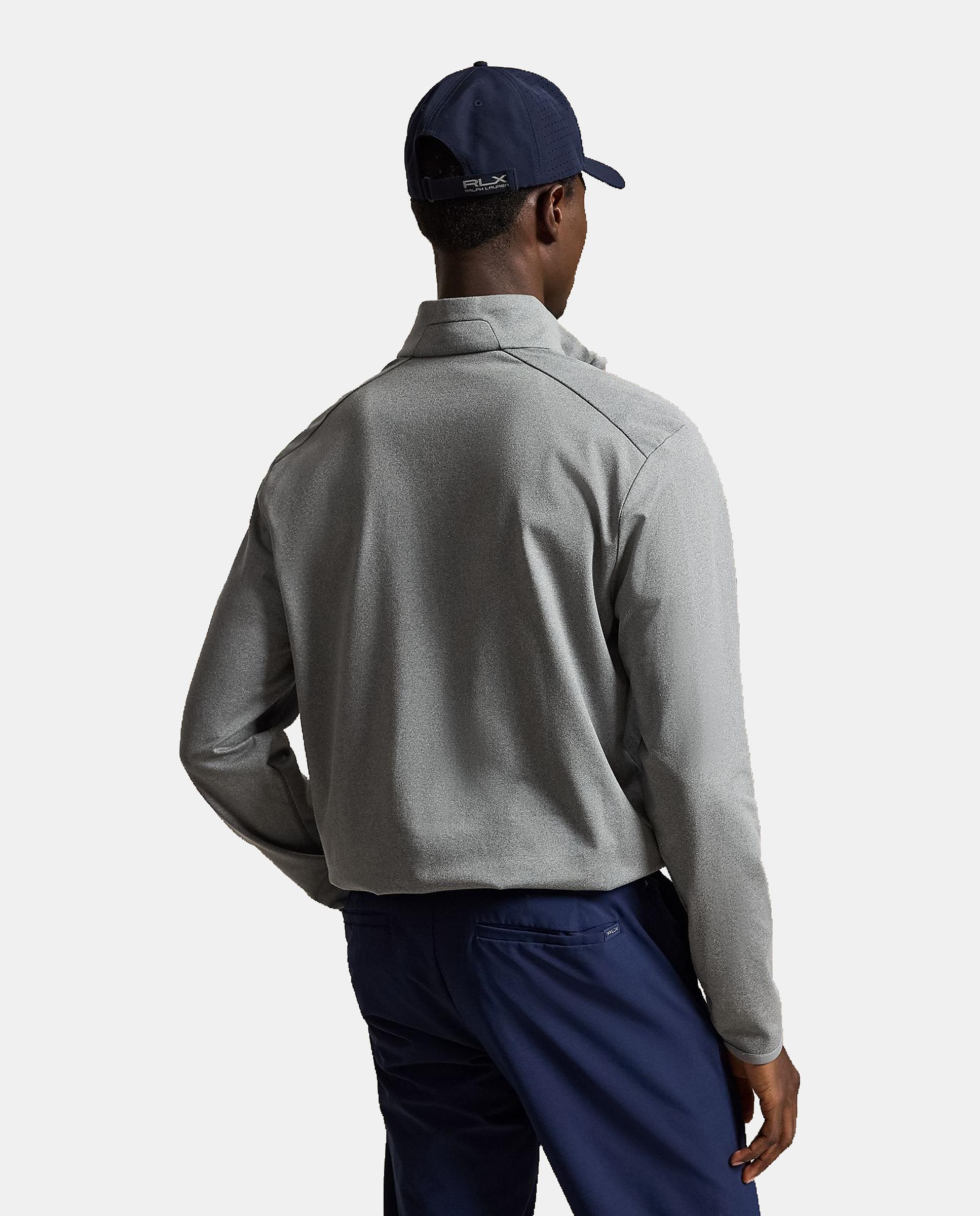 Camisola de Malha de Homem com Meio Fecho de Correr Cinzento-3