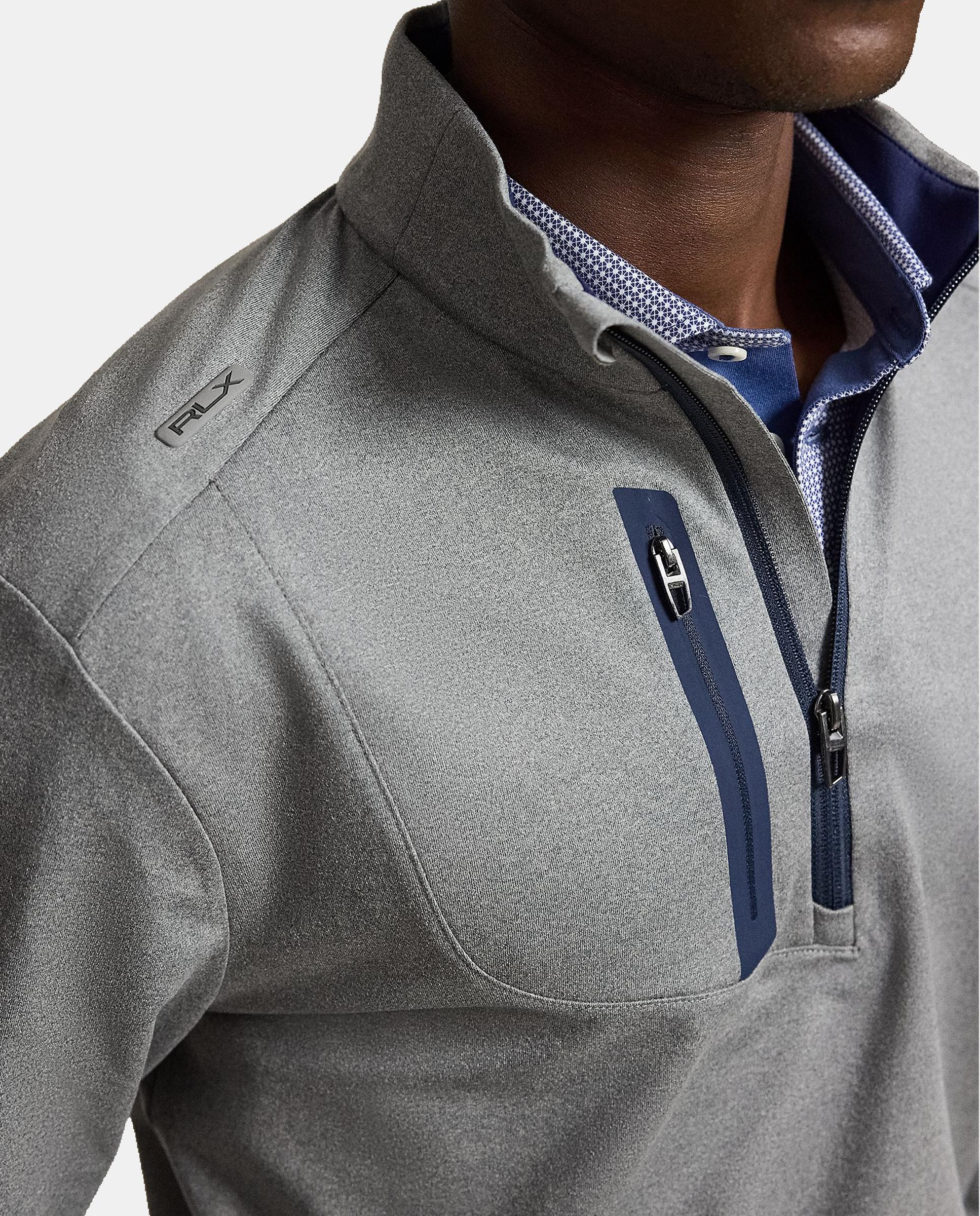 Camisola de Malha de Homem com Meio Fecho de Correr Cinzento-5