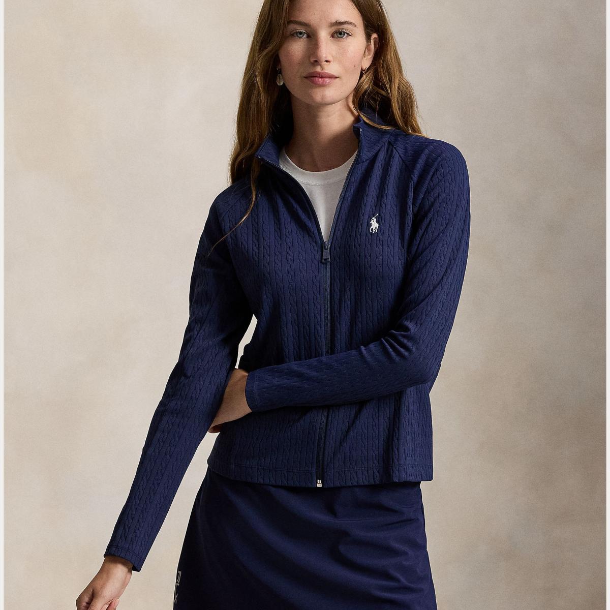Imagem 0 de Sweatshirt de Malha do Cabo de Mulher com Fecho de Correr Completo