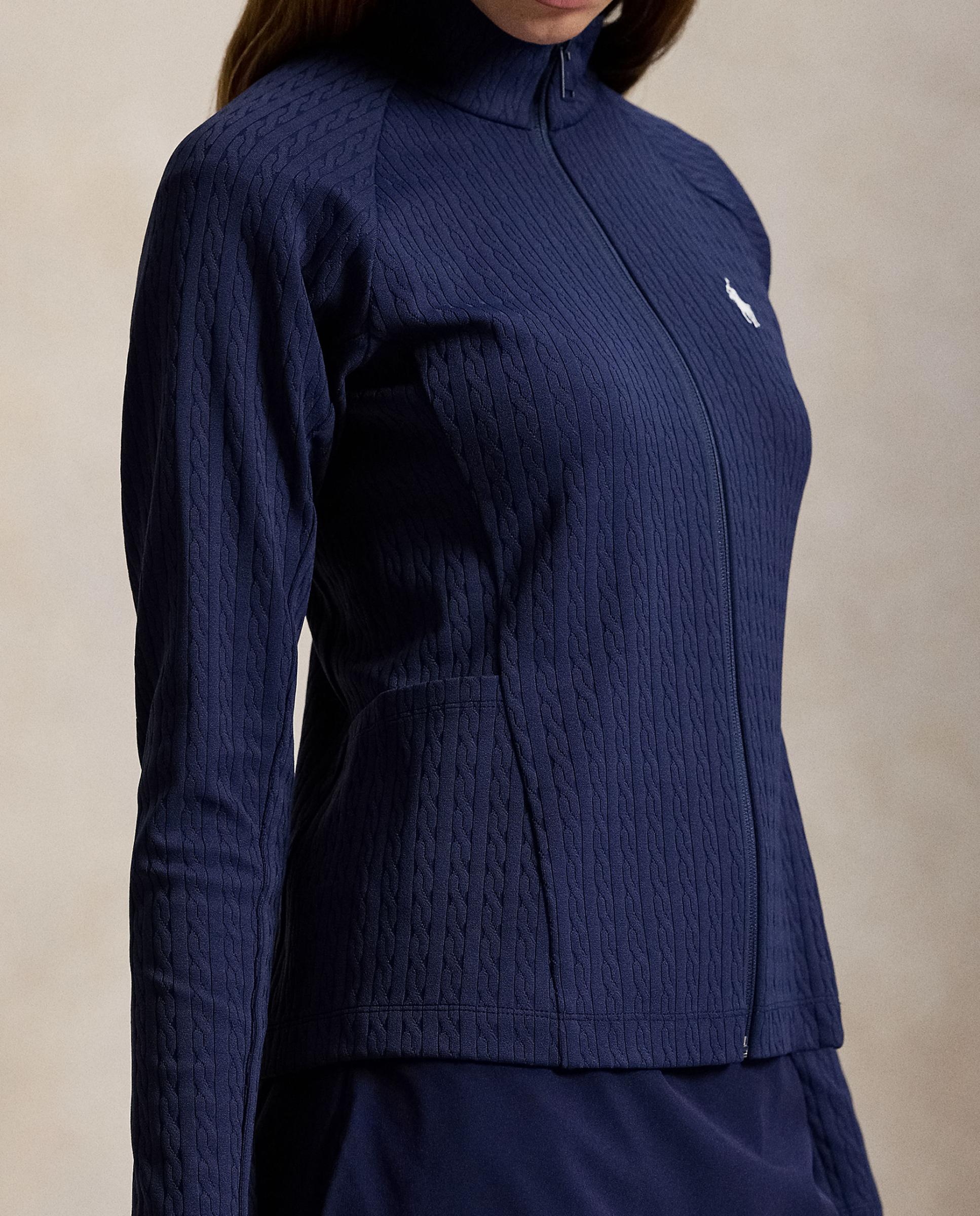 Sweatshirt de Malha do Cabo de Mulher com Fecho de Correr Completo Azul-marinho-4