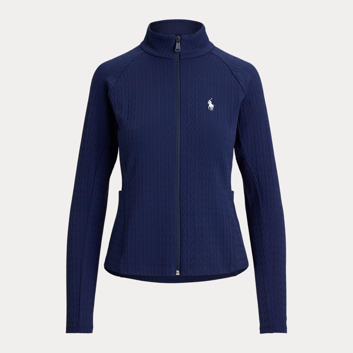 Sweatshirt de Malha do Cabo de Mulher com Fecho de Correr Completo Azul-marinho-6