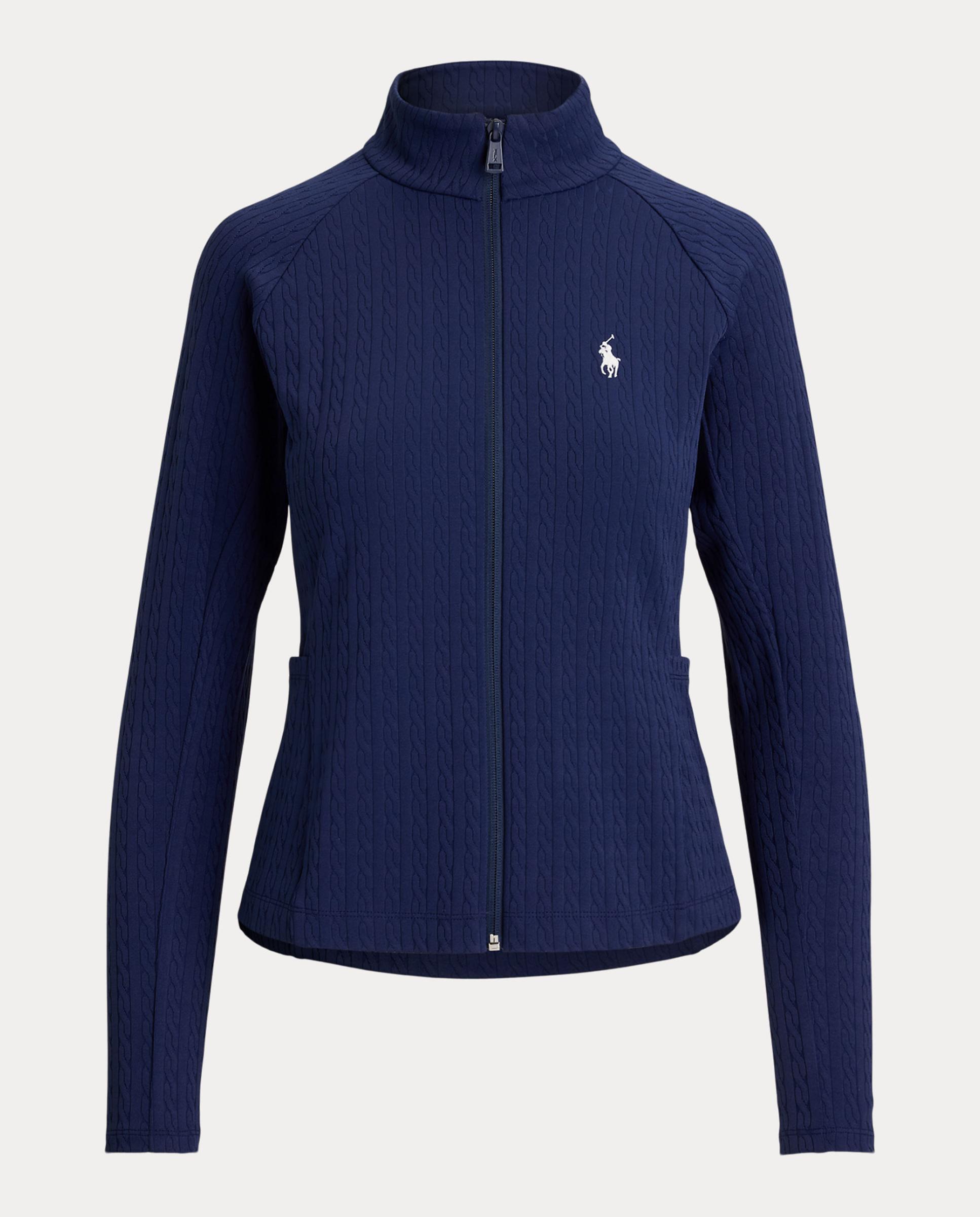 Sweatshirt de Malha do Cabo de Mulher com Fecho de Correr Completo Azul-marinho-8