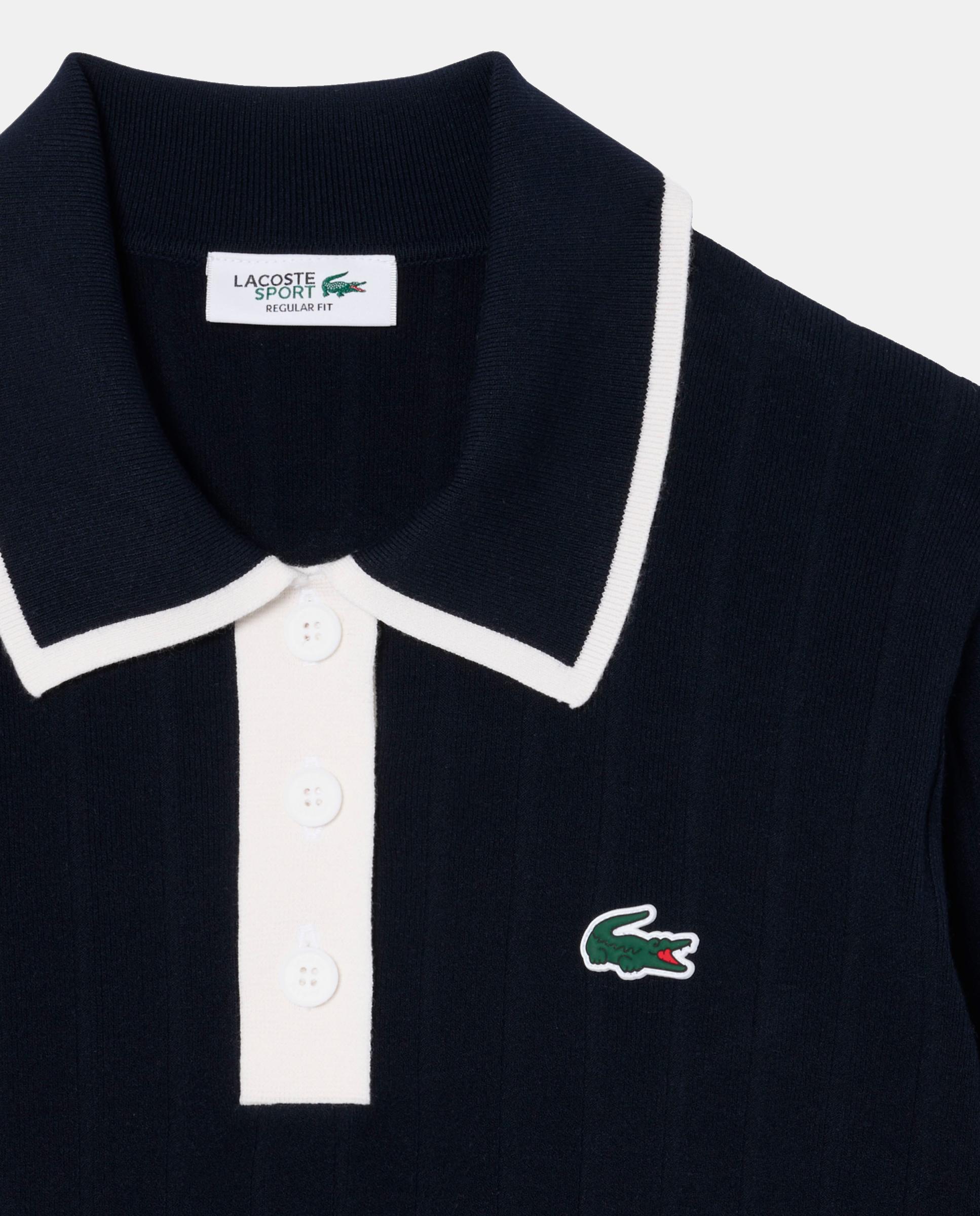 Jersey de golf elástico de mujer con cuello polo Lacoste - Azul marino Azul marino-6