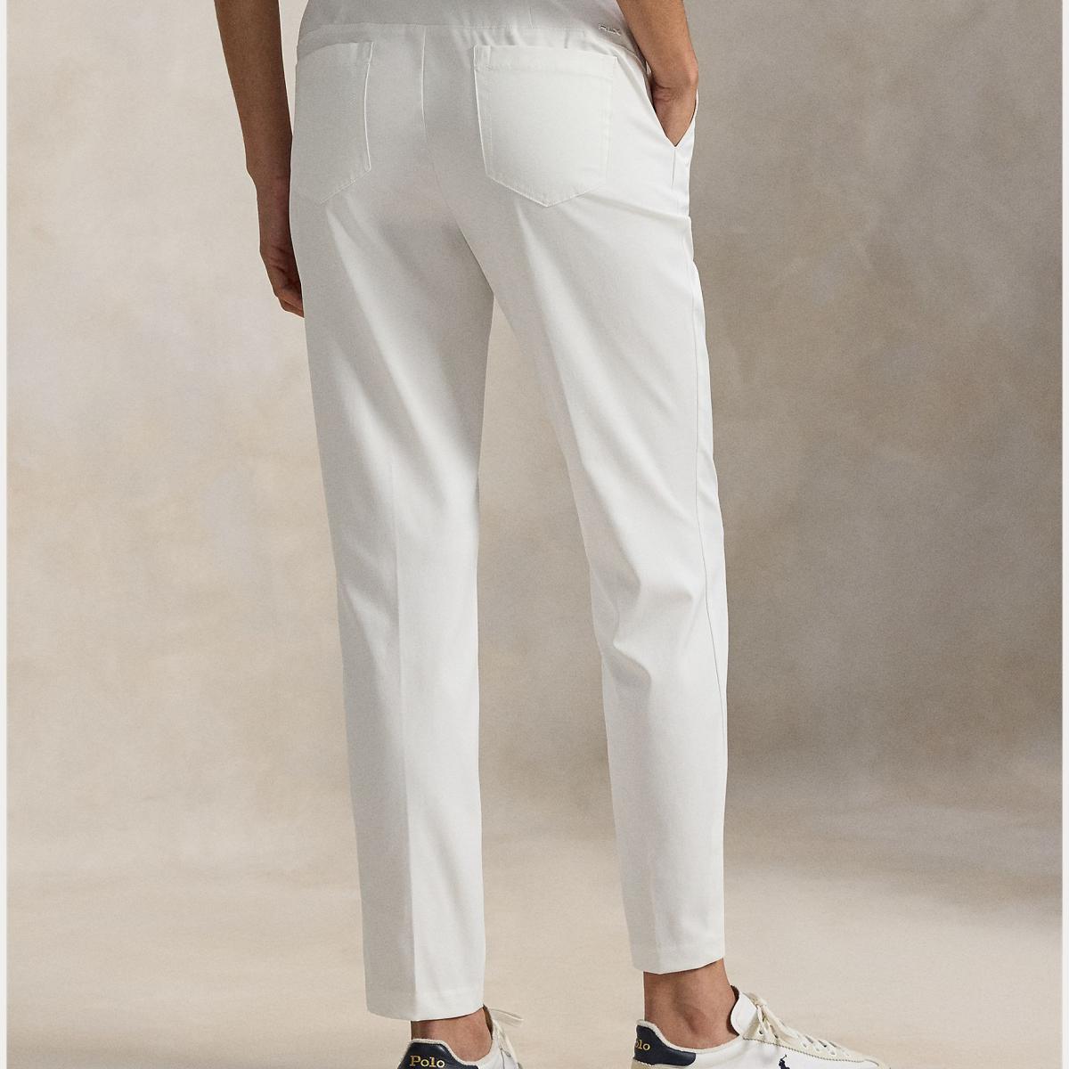 Calças de Sarja Elástica de Mulher com 5 Bolsos Branco-3