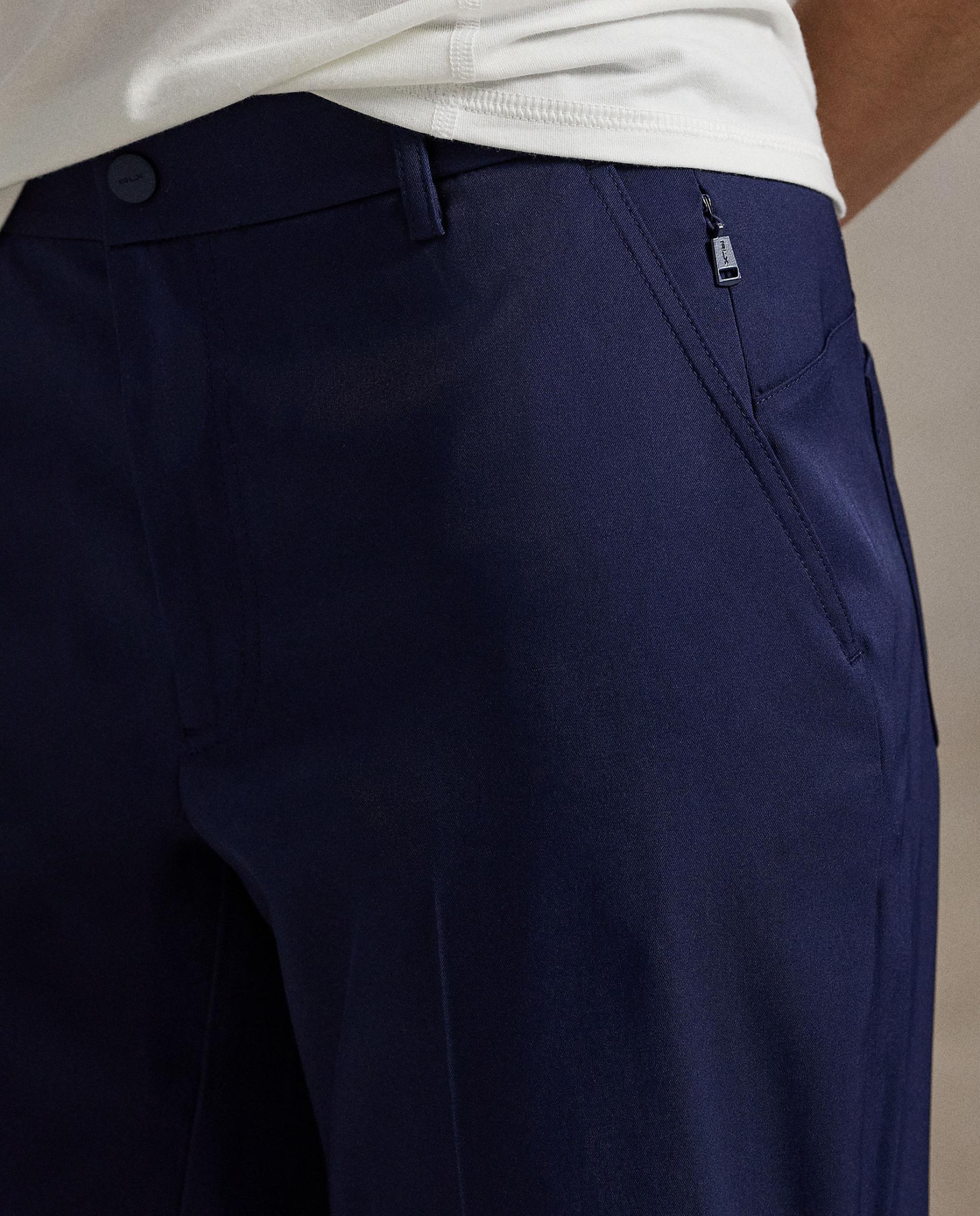 Calças de Sarja Elástica de Mulher com 5 Bolsos Azul-4