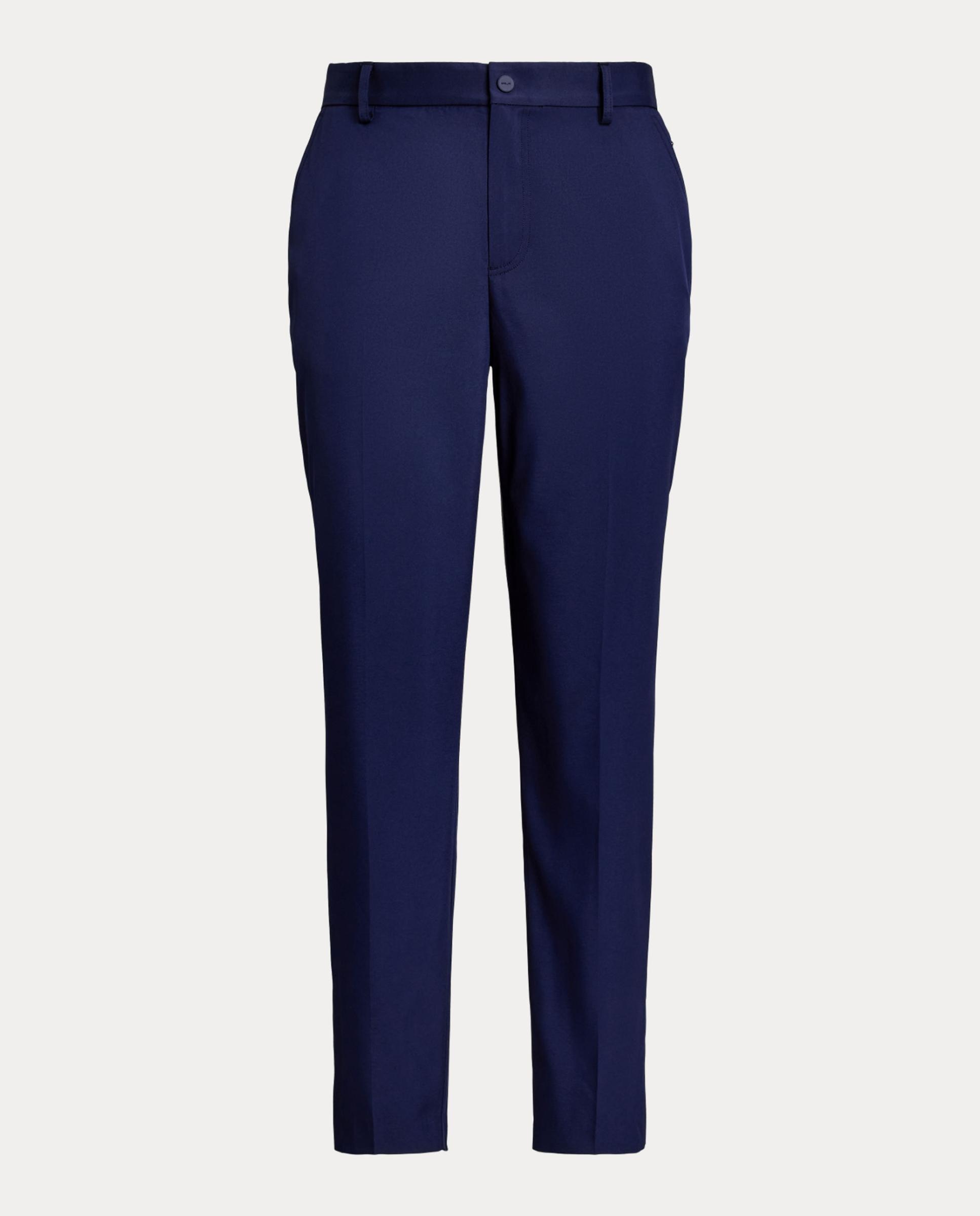 Calças de Sarja Elástica de Mulher com 5 Bolsos Azul-5