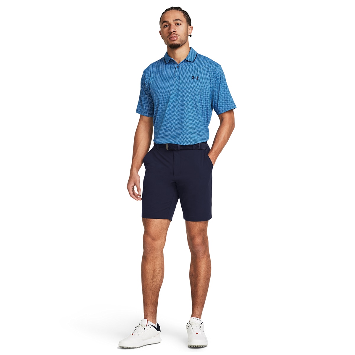 Calções de Homem UA Matchplay Tapered Short Azul-4