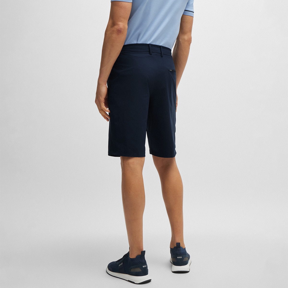 Calções de Golf de Homem em Tecido Técnico Azul-2