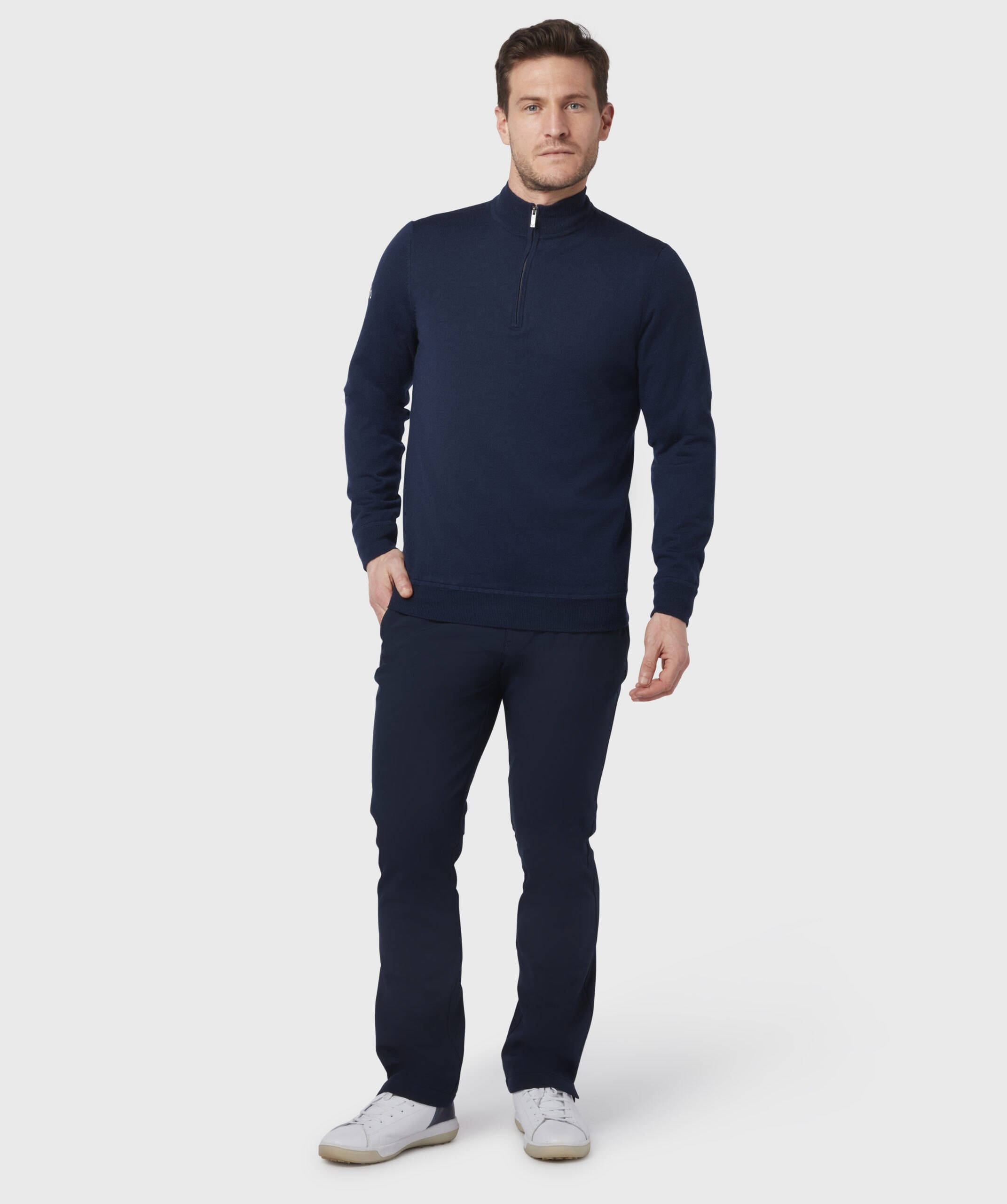 Sweatshirt de Homem Windstopper 1/4 Zipped Sweater Azul-marinho-1