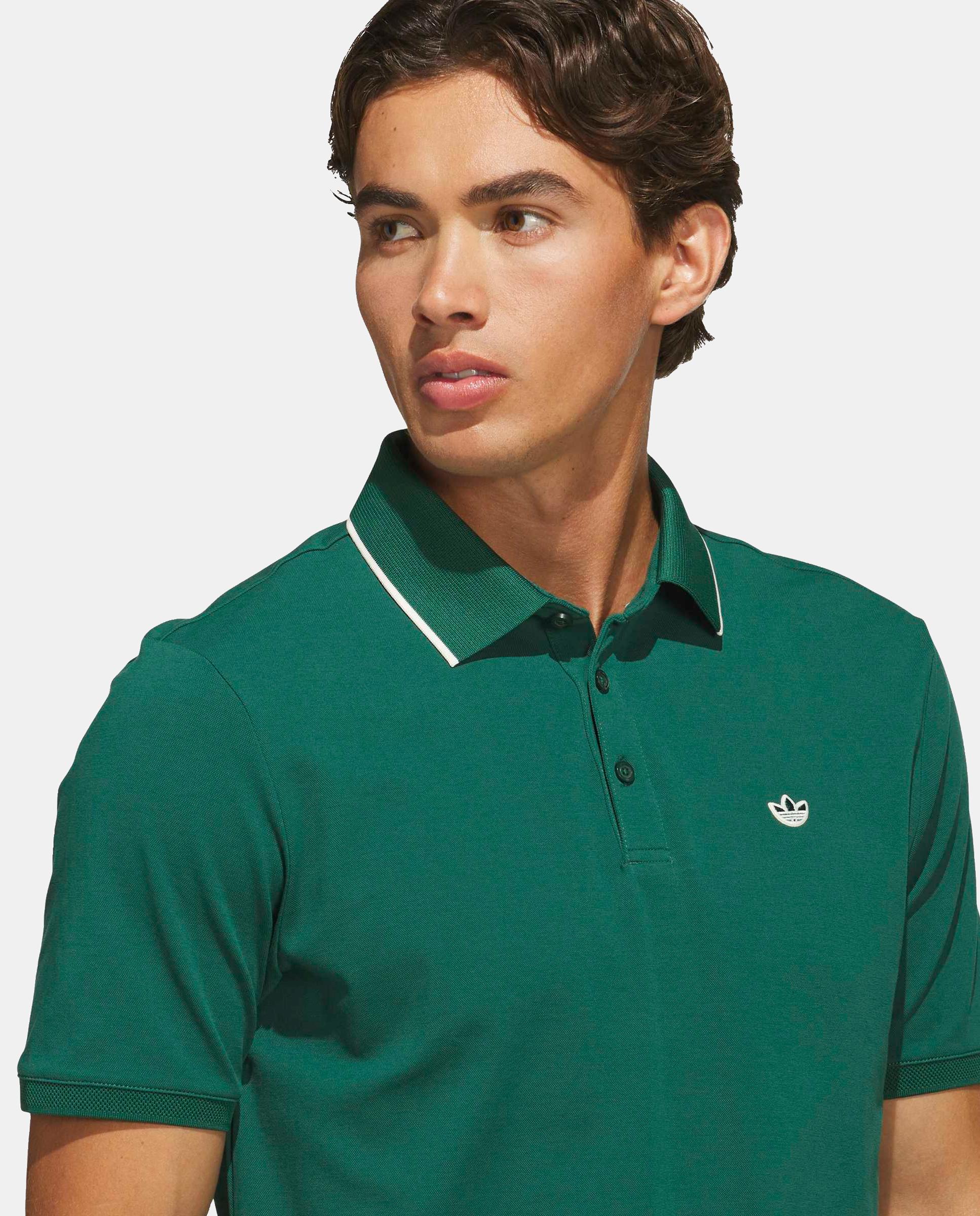 Polo de Golf de Homem Trefoil Originals Verde-3