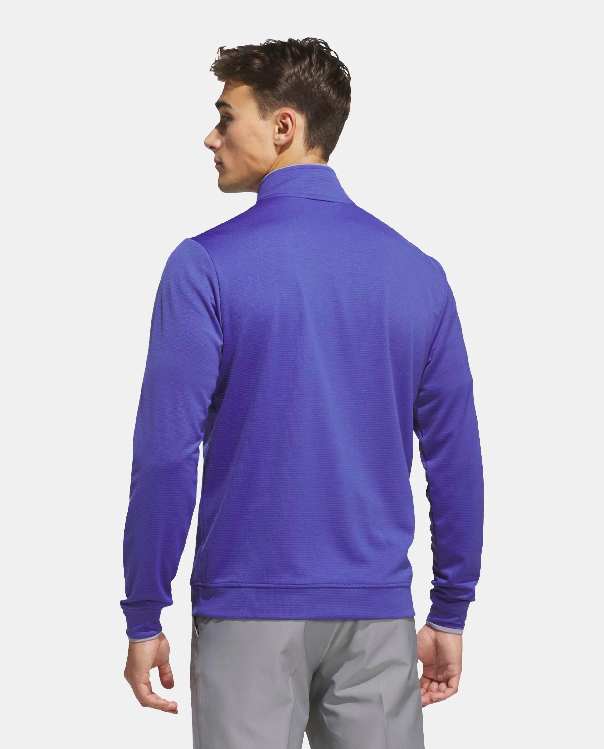 Camisola de Malha de Golf Lightweight de Homem com 1/4 Fecho de Correr Azul-2