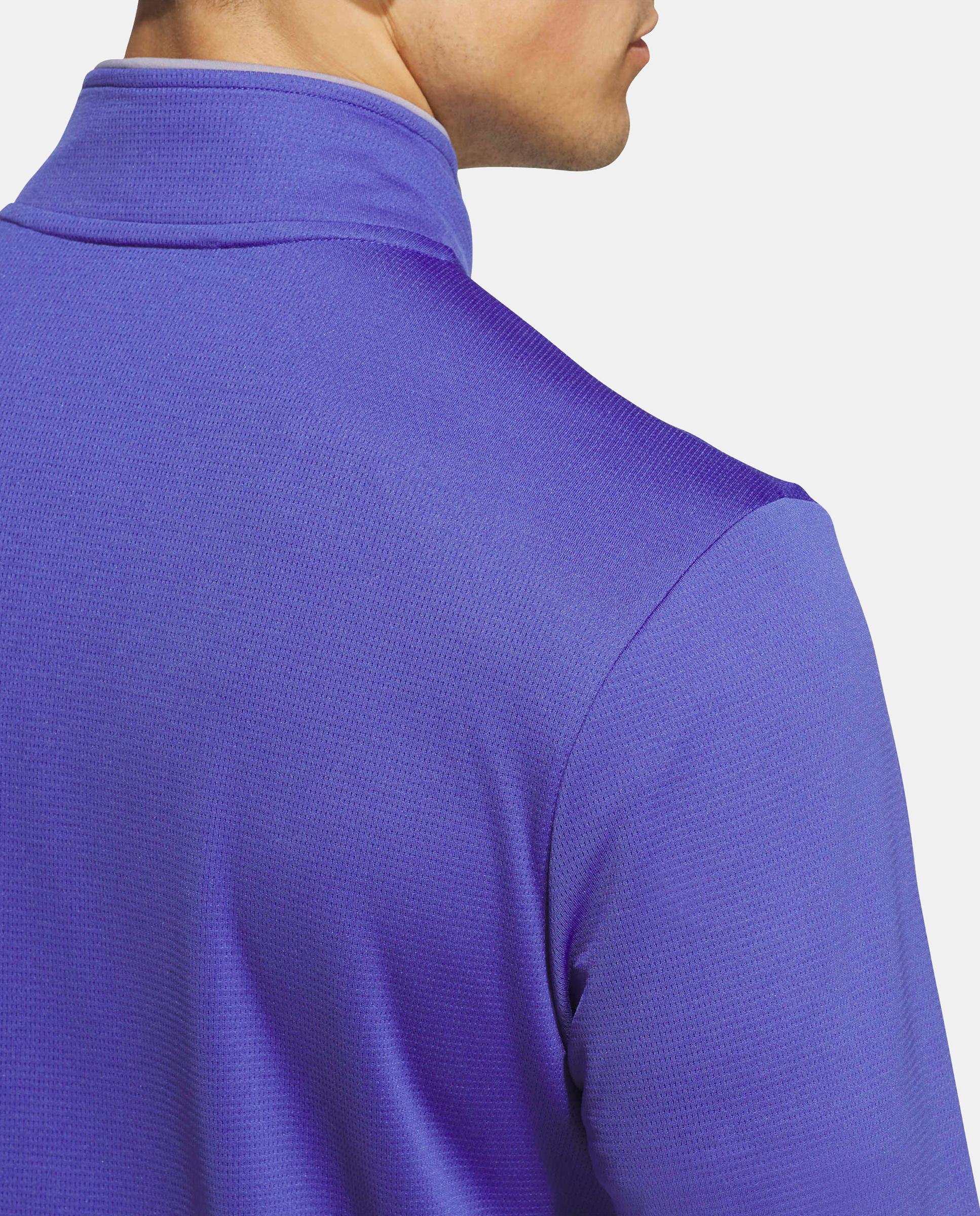 Camisola de Malha de Golf Lightweight de Homem com 1/4 Fecho de Correr Azul-4