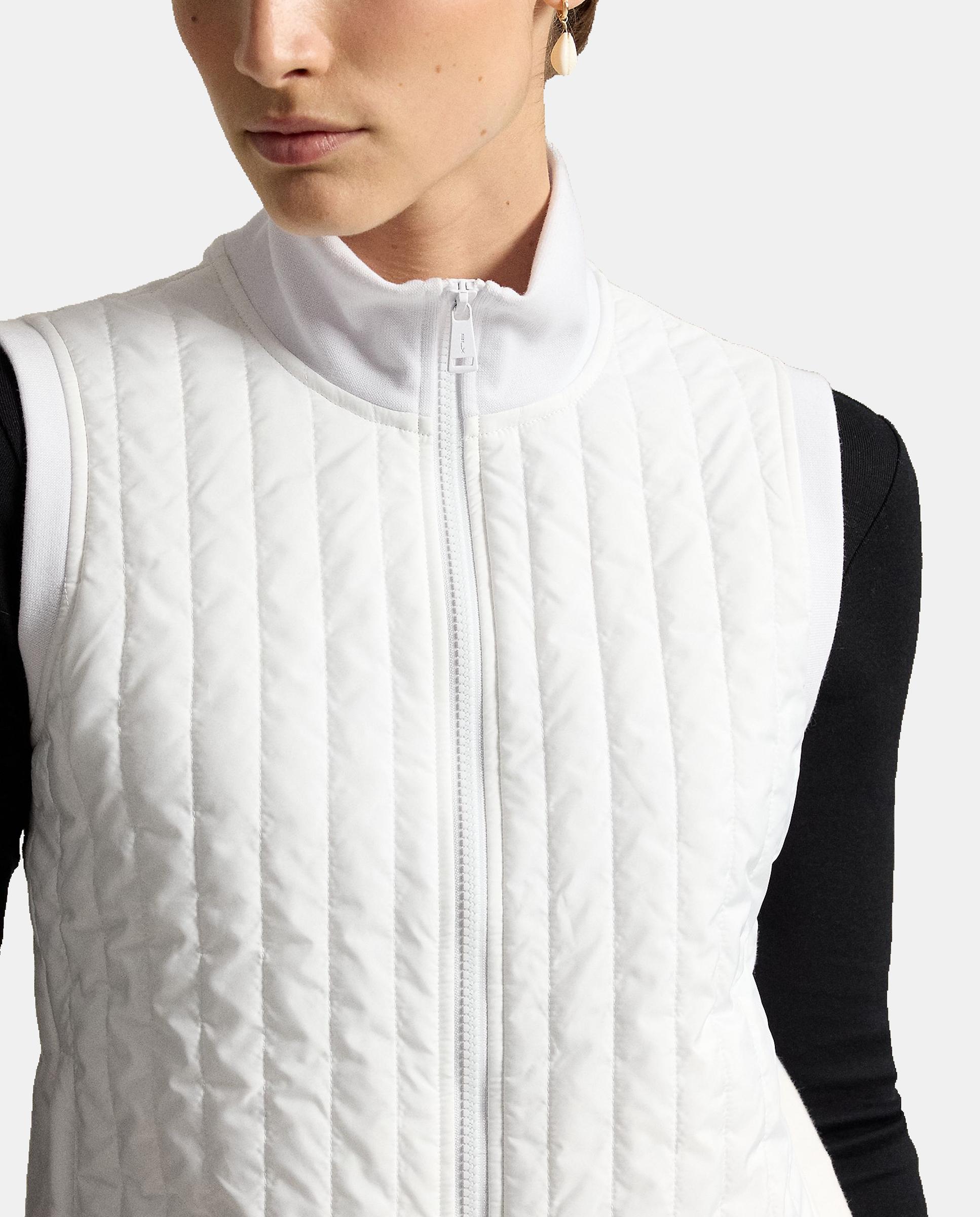 Colete Acolchoado de Mulher com Fecho de Correr Branco-3