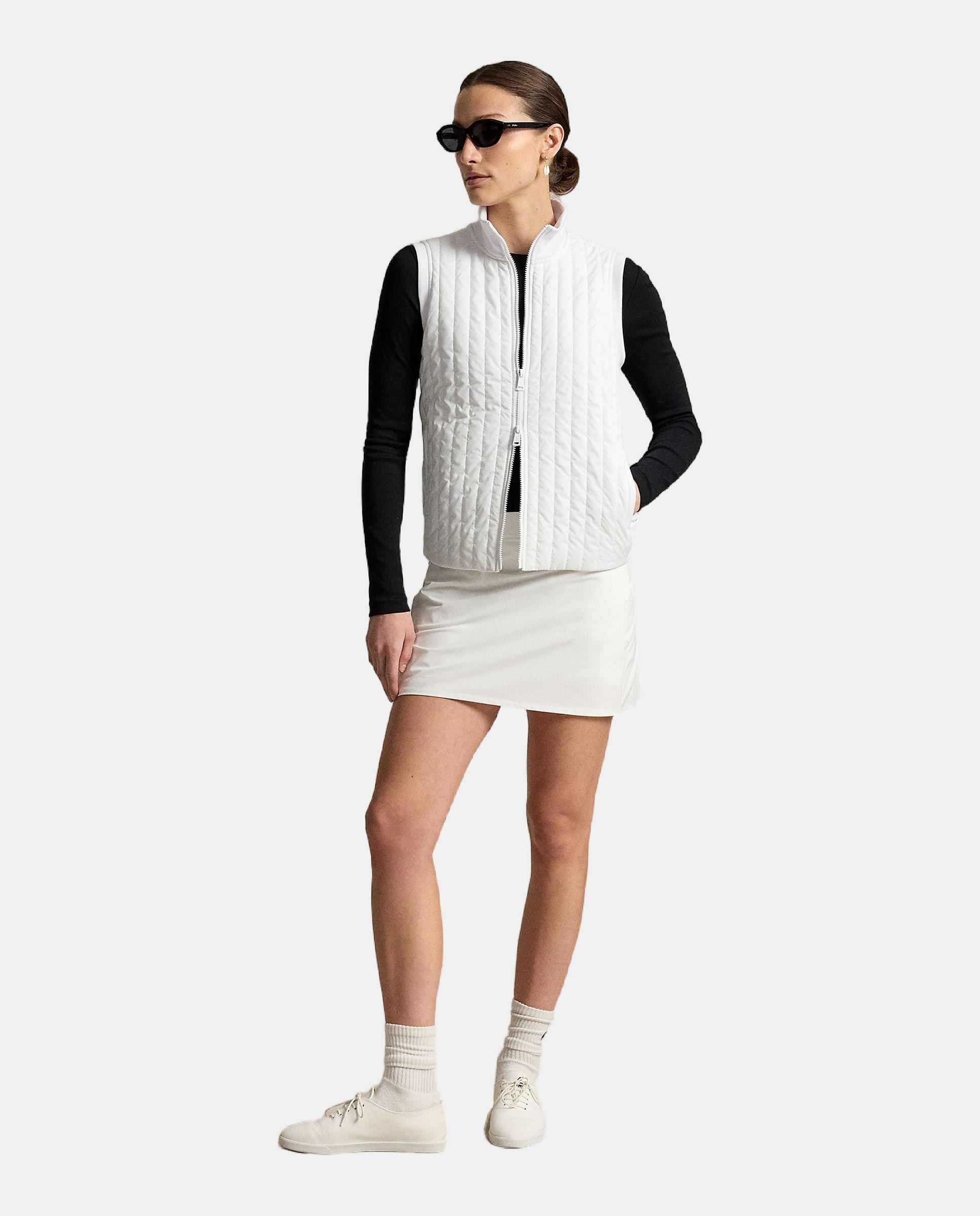 Colete Acolchoado de Mulher com Fecho de Correr Branco-4
