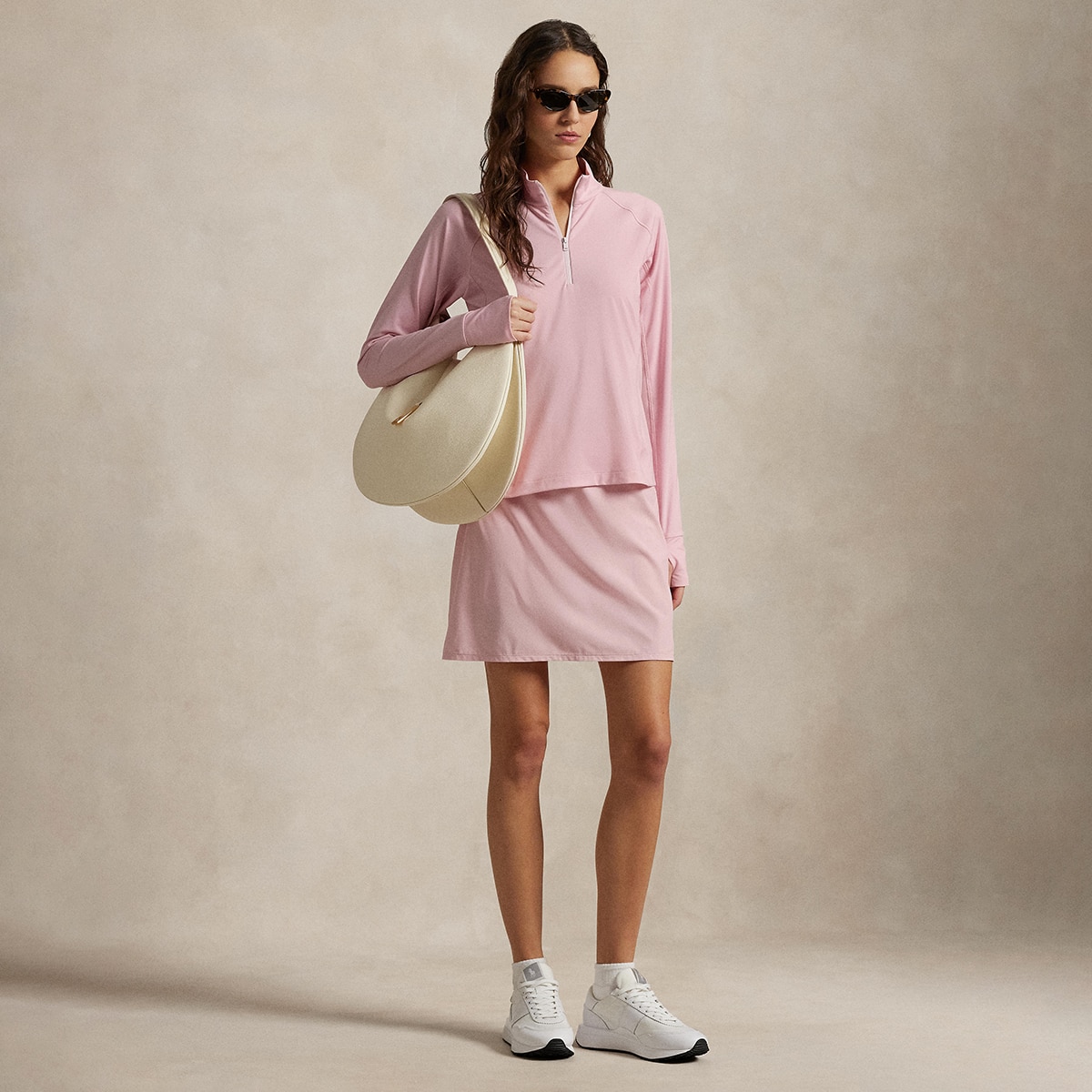Saia-Calça Desportiva Elástica de Mulher Rosa-4